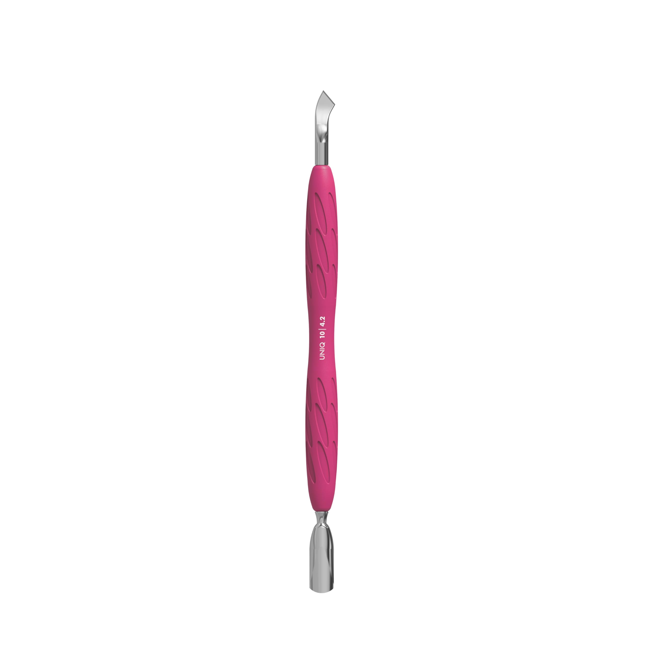 STALEKS PRO by Natury Nails Cuticle Pusher with Silicone Gummy Handle - Stainless Steel UNIQ 10/4.2 - Professional Nail Care Tool for Manicure & Pedicure at Home or Salon