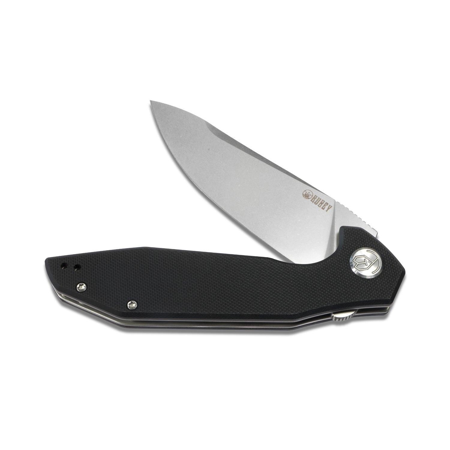 Premium Nova Liner Lock Flipper Folding Pocket Knife - Black G10 Handle, Bead Blasted D2 Steel Blade (KU117A) - EDC, Camping, Hiking & Outdoor Survival Tool