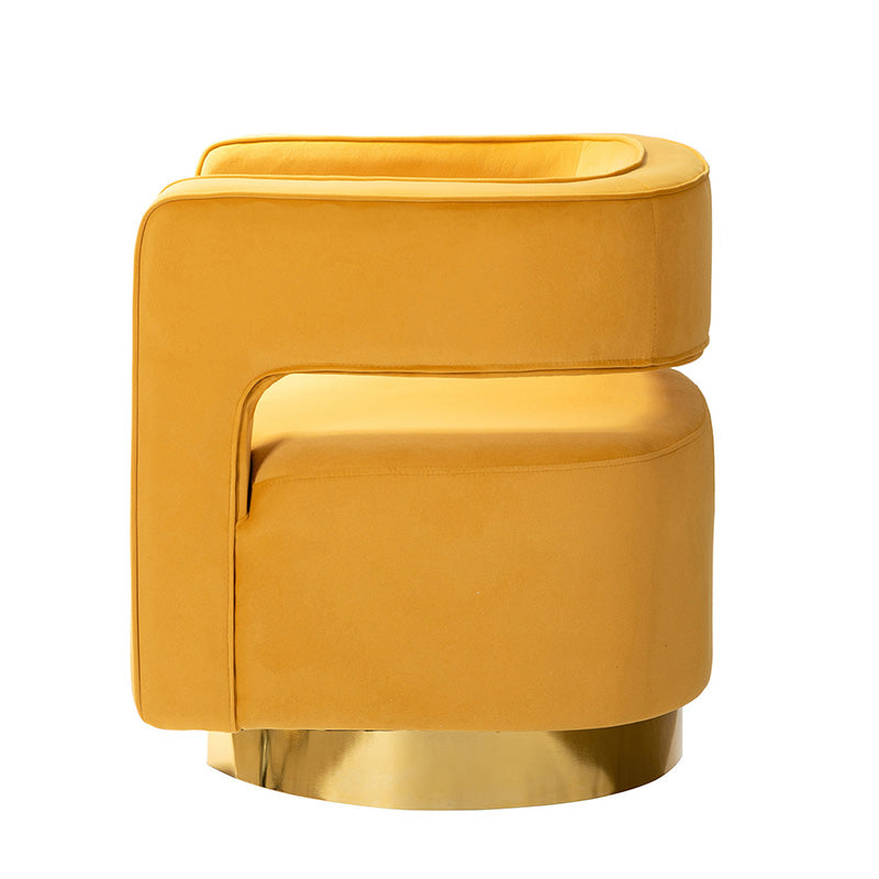 Agata Velvet Swivel Barrel Armchair - Modern Velvet Accent Chair with 360° Rotation for Living Room, Bedroom & Office