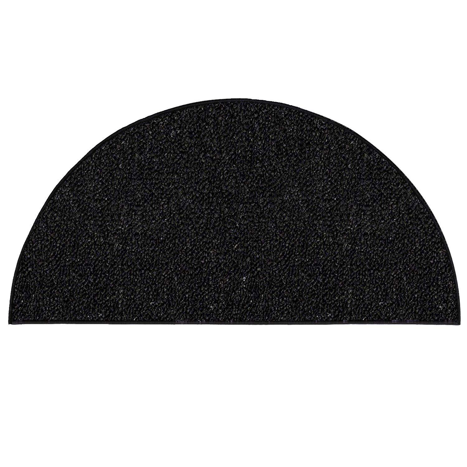 Home Queen Indoor Outdoor Commercial Black Half Round Area Rug 22