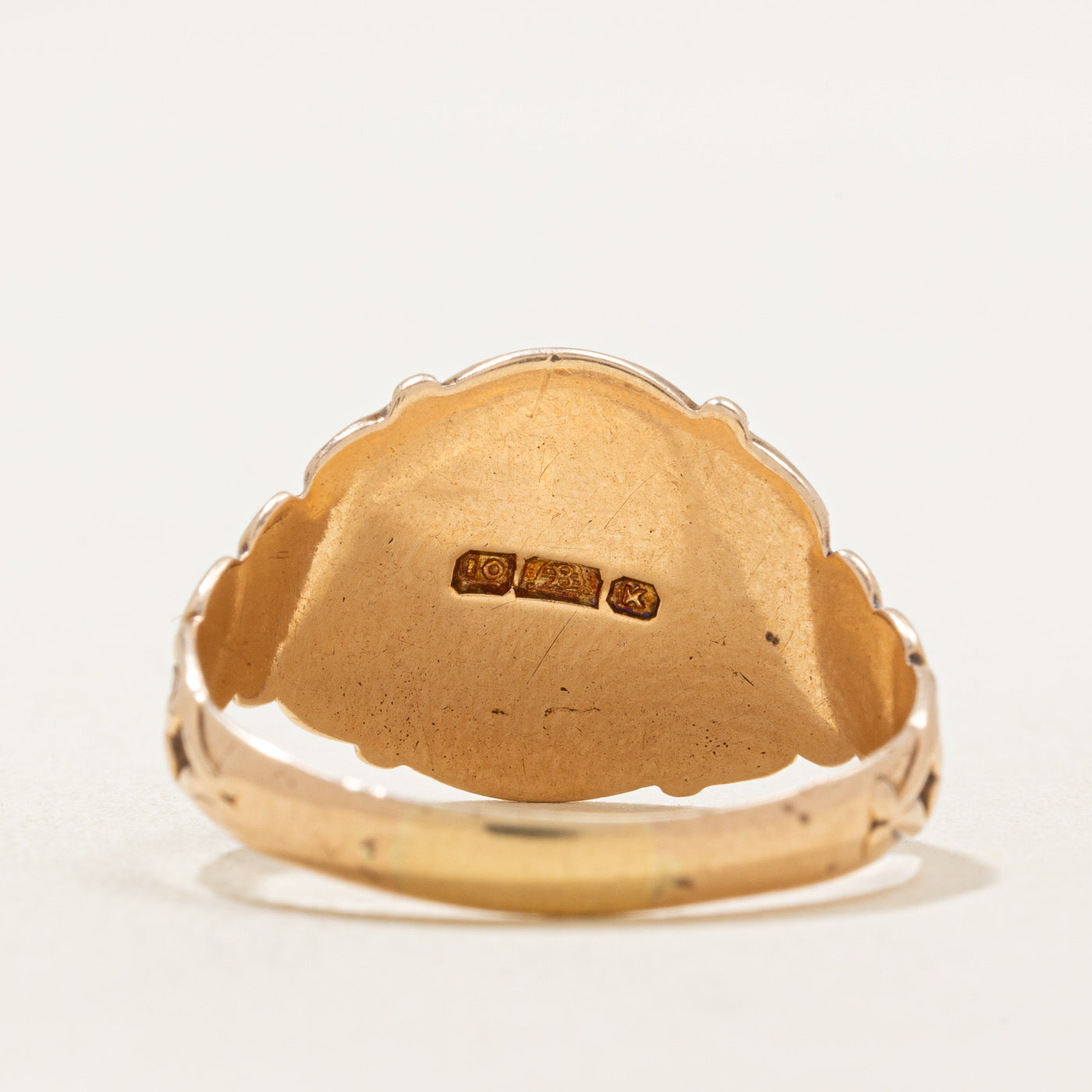 10K Yellow Gold Signet Ring for Men - Size 11, Classic Engraved Pinky Ring, Durable & Hypoallergenic - Perfect for Gifts, Weddings & Everyday Elegance
