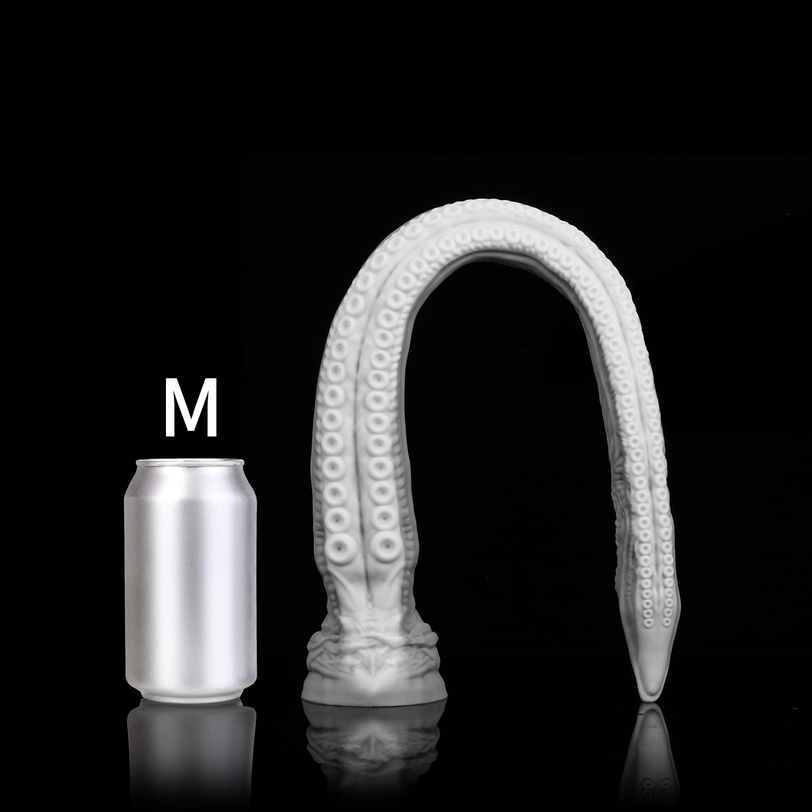 Nothosaur Abyss II 21.6 Inch Long Fantasy Dildo - 1.9 Inch Wide Tentacle Anal Plug for Depth Training - Soft Platinum Silicone, Handmade with Suction Cup - Swan White & French Grey - Perfect for BDSM, Fantasy Play and Solo Pleasure