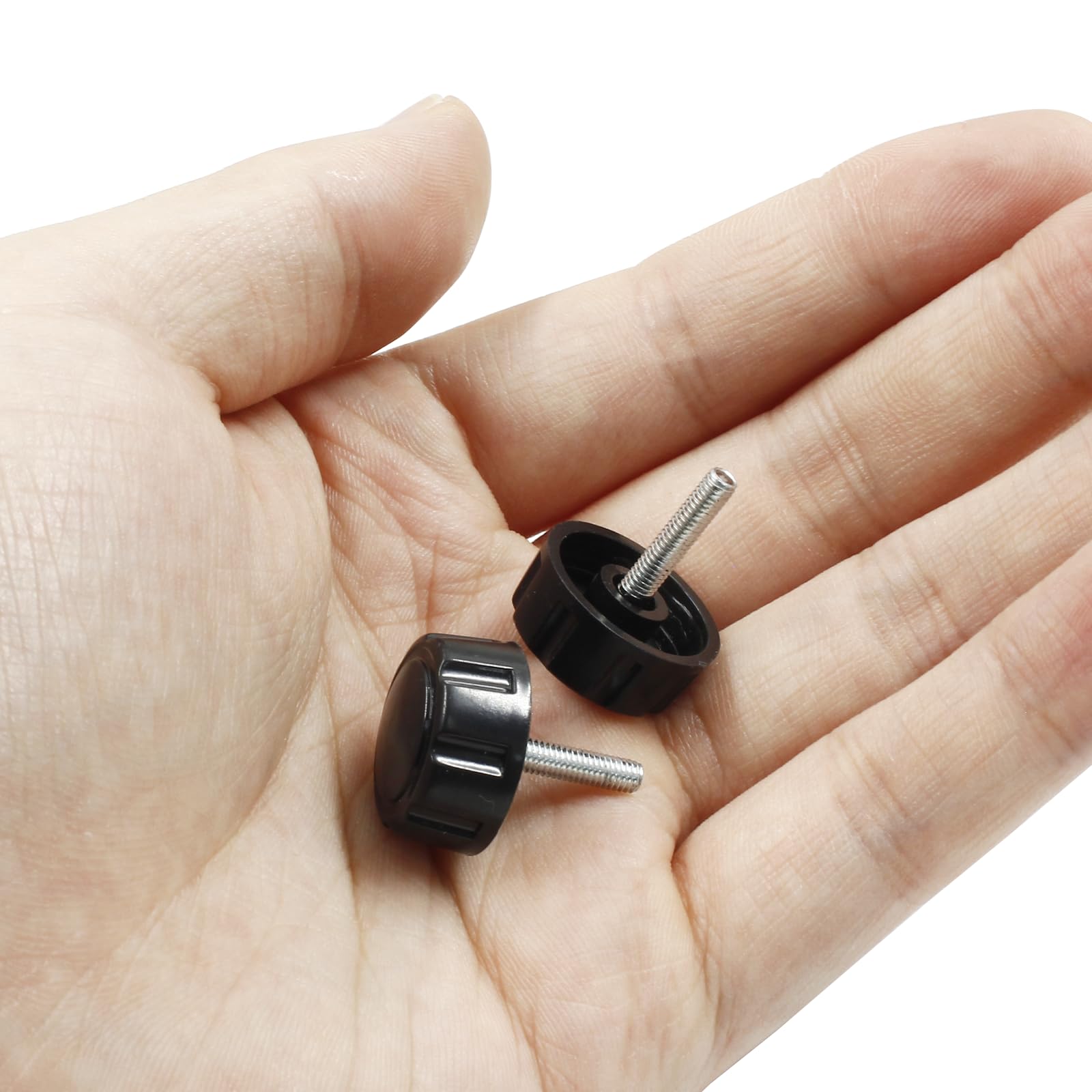 **Black Fishing Reel Handle Screw Caps & Nut - Durable Spinning Reel Knob Screw for Handle Grip - Perfect for Saltwater & Freshwater Fishing Gear Repair**