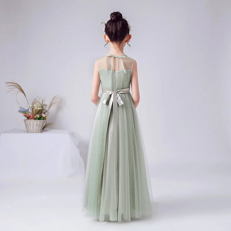 Elegant Beaded Tulle Flower Girl Dress for Wedding, Birthday Party & Pageant - Perfect for Special Occasions & Princess-Themed Events
