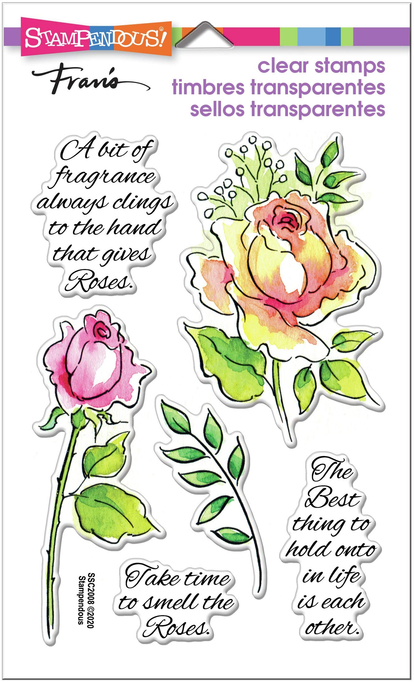 Stampendous Fragrant Rose Clear Stamp Set for Card Making, Scrapbooking & DIY Crafts - Perfect for Greeting Cards, Invitations & Paper Projects