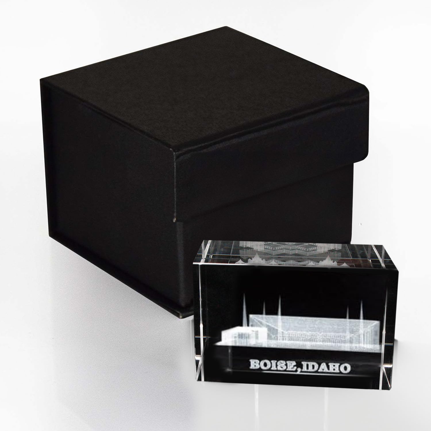 Crystal Cube Desk Decor - LDS Temple Paperweight for Office & Home