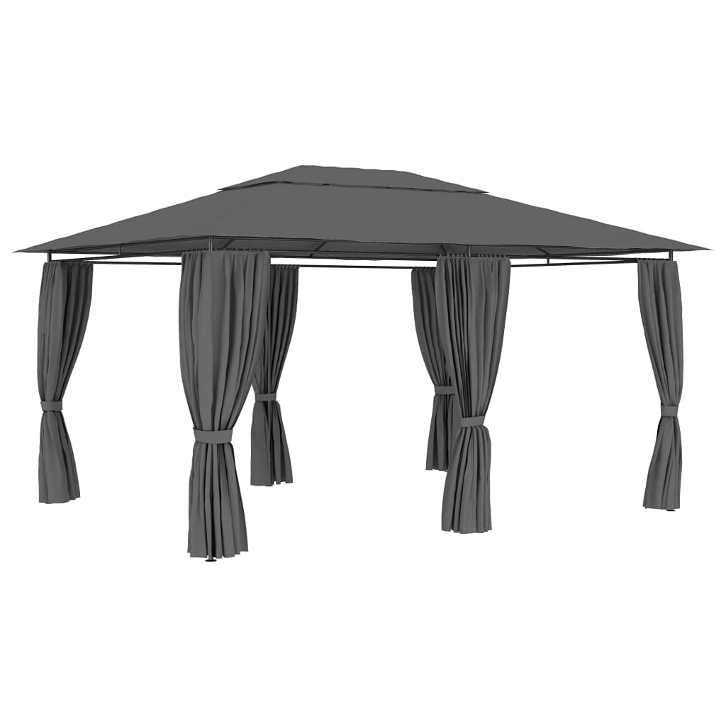 Outdoor Gazebo Tent with Curtains 157.4