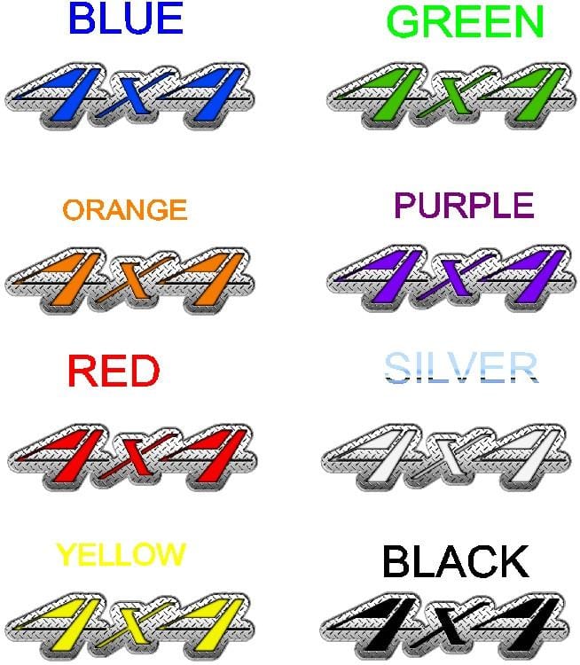 Diamond Plate 4x4 Vinyl Sticker Kit for Trucks - Durable Decals for Pickup, SUV & Off-Road Vehicles - Perfect for Customizing Your Ride