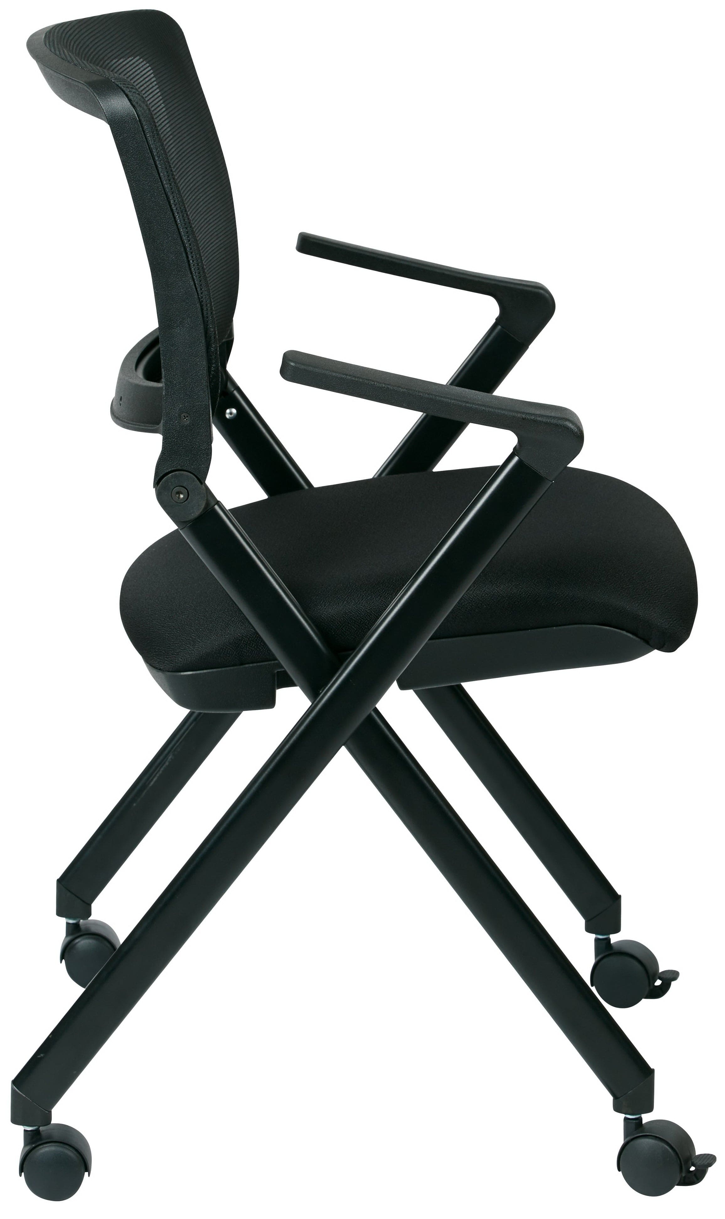 Work Smart™ Folding Chair with Breathable Mesh Fabric - 2 Pack [FC8483] - Perfect for Office, Home, and Outdoor Use