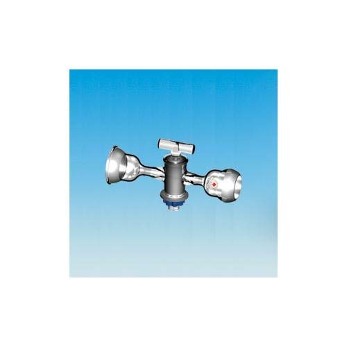 3840-52 Series Stopcock Adapter with 28/15 Outer Top and Bottom - 4mm Glass Plug for Laboratory Glassware and Chemistry Equipment