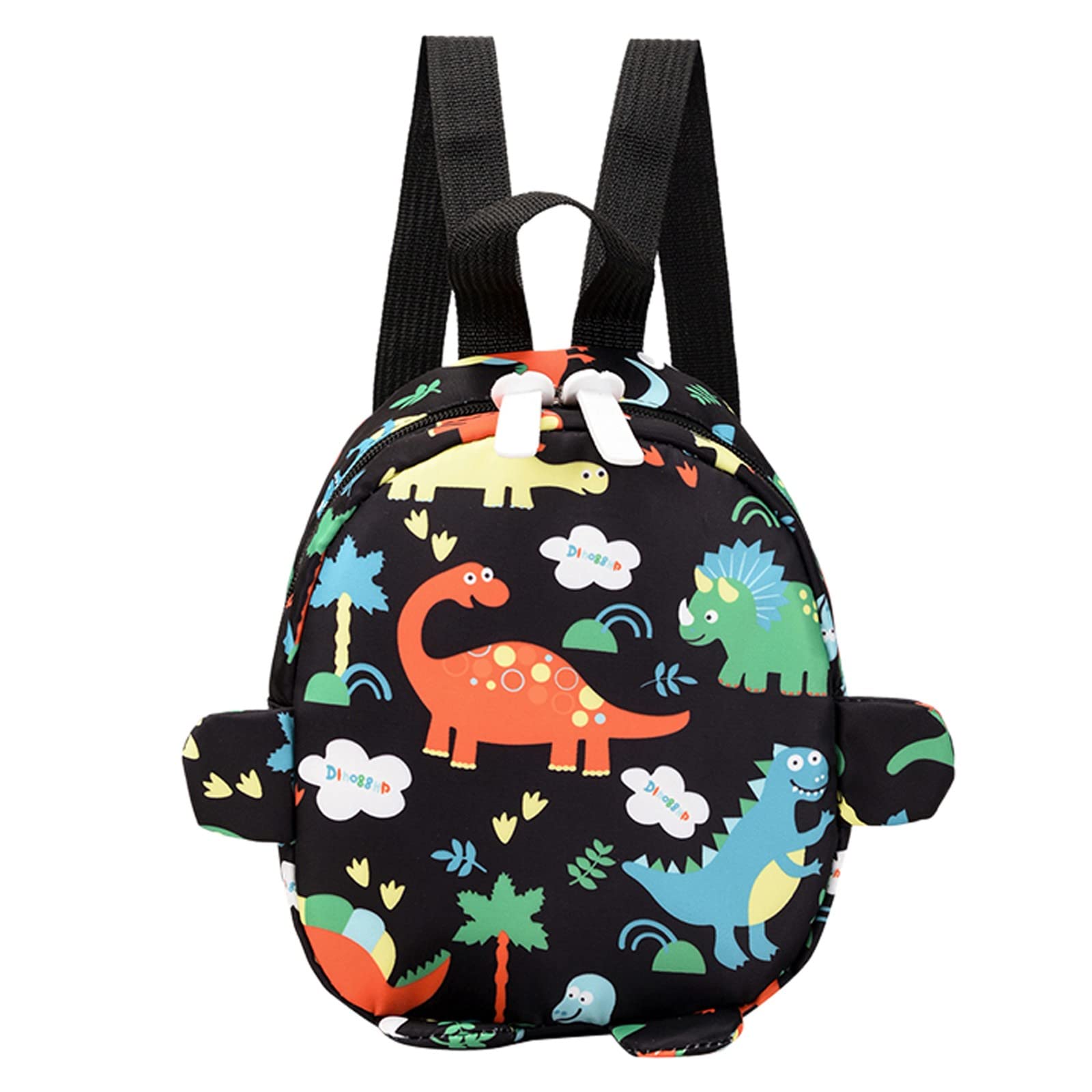 Dinosaur Print Kids Backpack - Cute Cartoon Laptop School Bag for Boys & Girls, Lightweight Travel Backpack with Zipper (Black, One Size) - Perfect for School, Travel & Daily Use