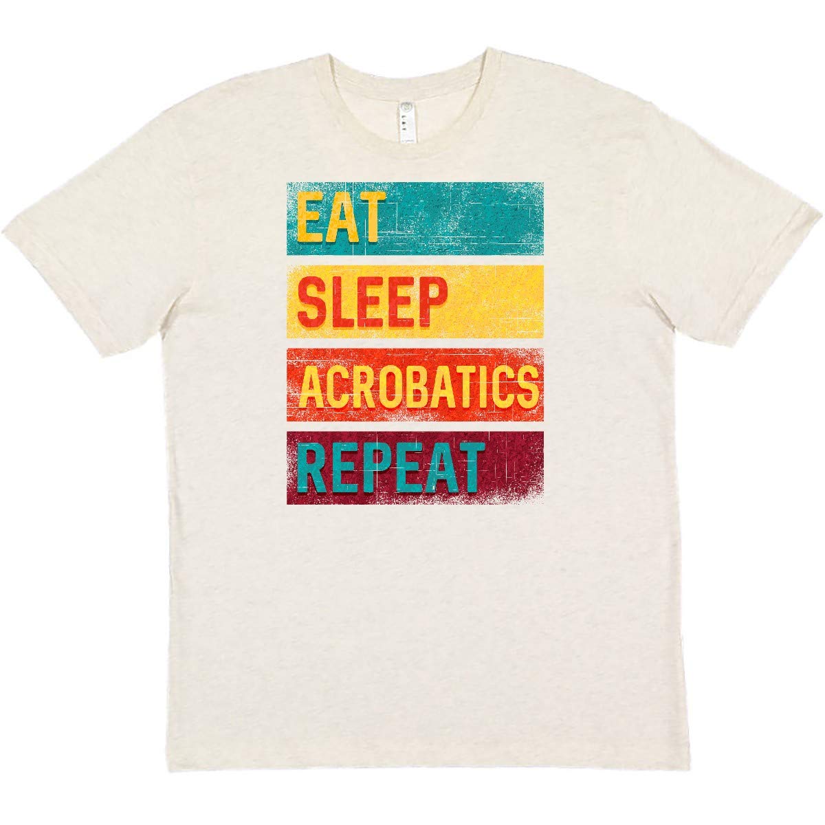 Inktastic Eat Sleep Acrobatics Graphic T-Shirt for Men & Women - Funny Gymnast Apparel for Training, Workouts & Casual Wear