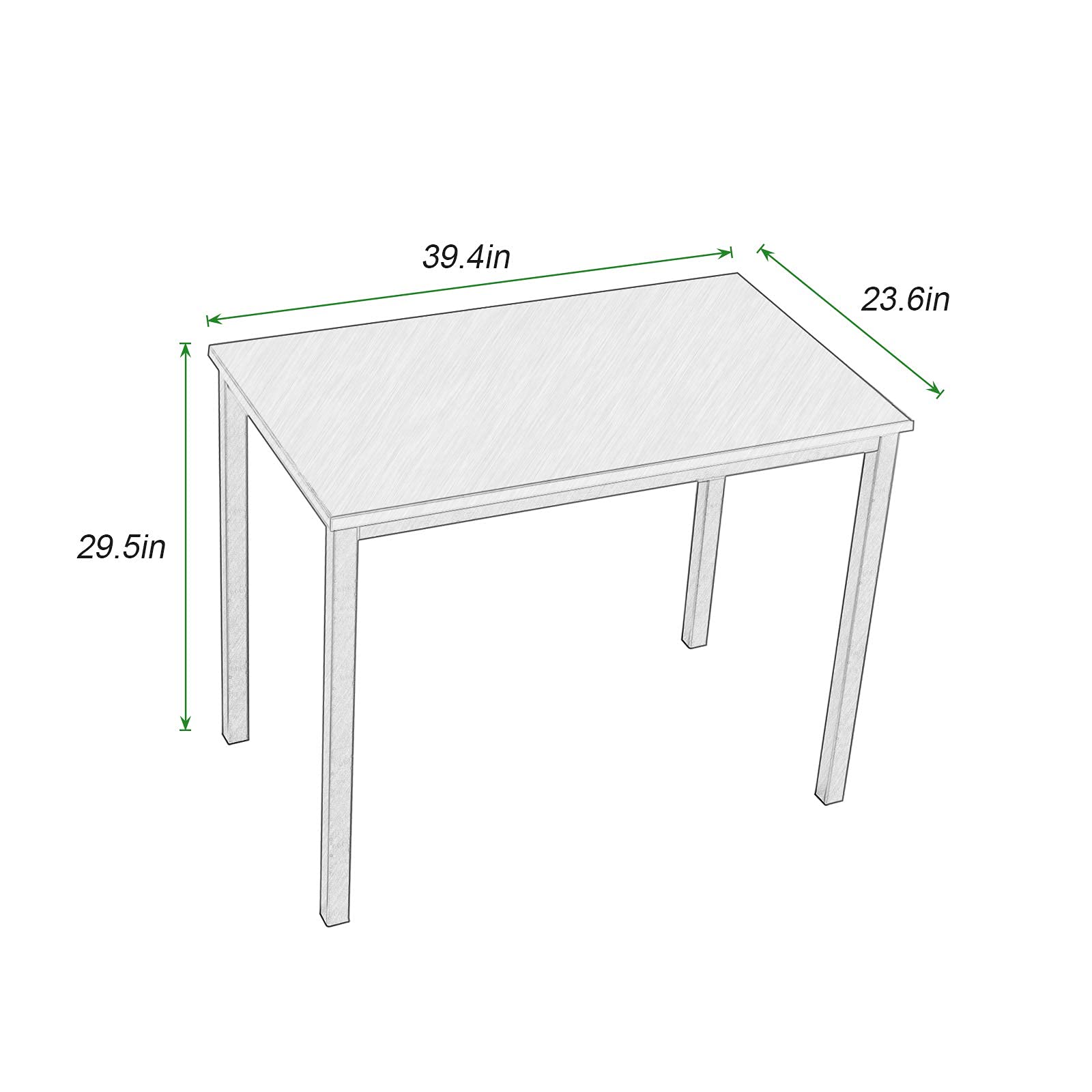 DlandHome 39 Inch Black Computer Desk - Home Office Desk, Writing Desk, Study Table, Gaming Desk Workstation for Small Spaces, Dorm Rooms & Home Offices