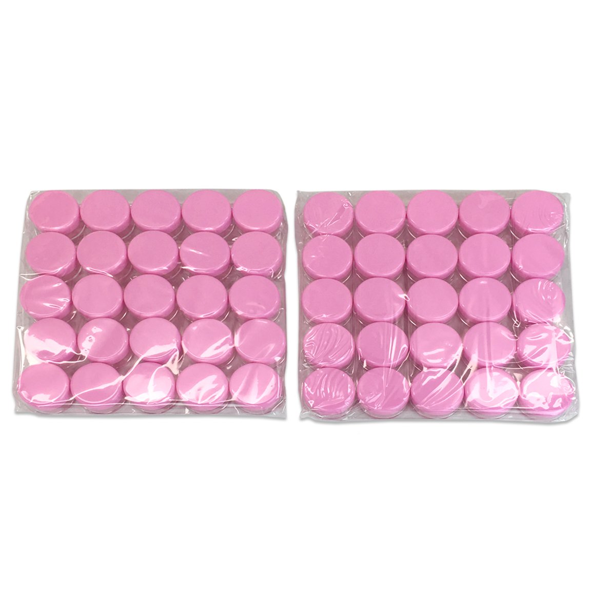 150 Pcs 5G/5ML Clear Round Jars with Pink Lids - BPA Free Plastic Containers for Herbs, Spices, Tea, Coffee & Food Storage - Perfect for Pantry, Kitchen & DIY Organizing