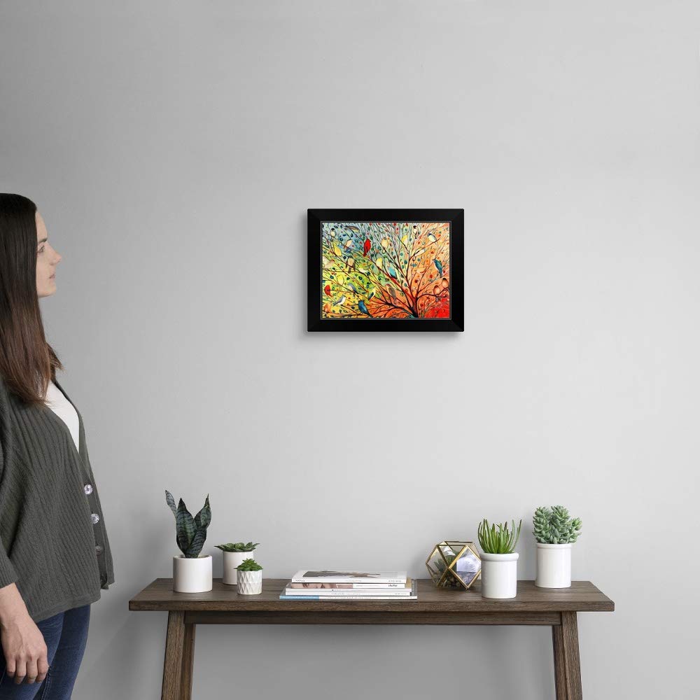 Twenty Seven Birds Black Framed Canvas Art Print - Handmade Bird Wall Decor for Living Room, Bedroom & Office - Premium Gallery-Wrapped Framed Artwork