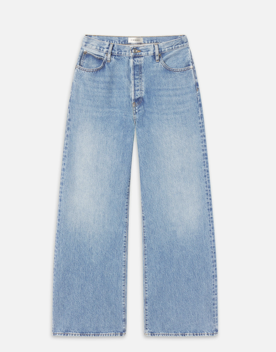FRAME The Loose Rundown Jeans - High Waist Distressed Denim for Women | Perfect for Casual Outfits, Streetwear & Everyday Comfort