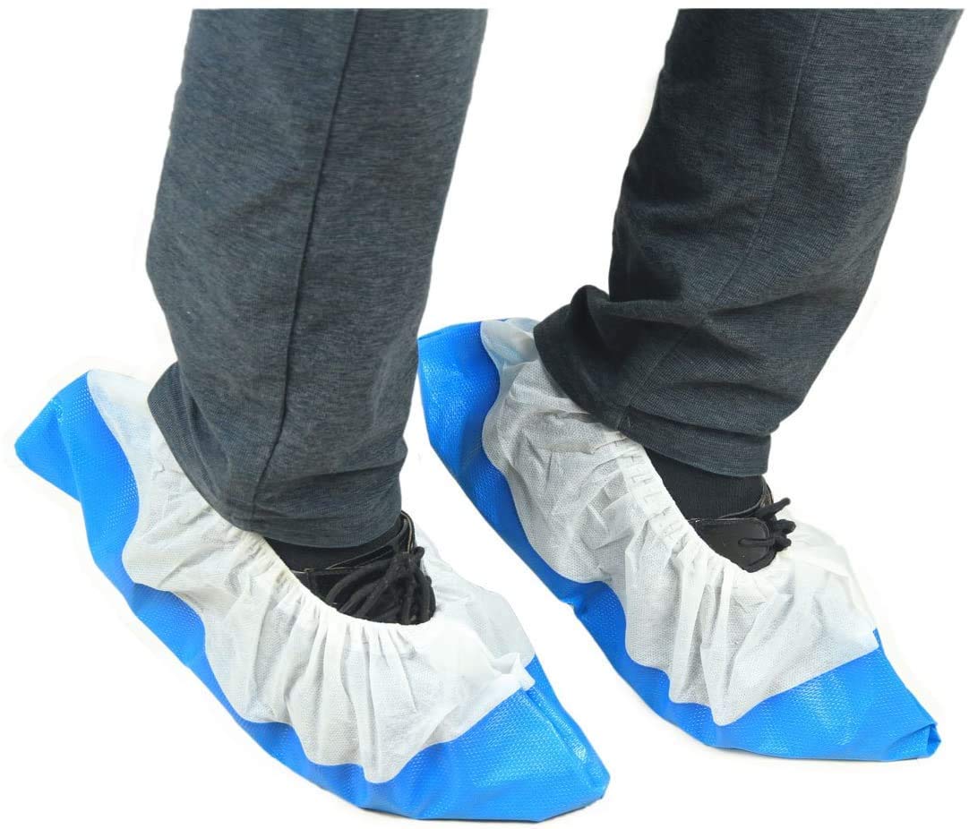 500 Pack Disposable Waterproof Shoe Covers - Non Slip, One Size Fits All Up to XL - Ideal for Indoor Cleaning, Hospital Visits, Home Renovation & Pet Care
