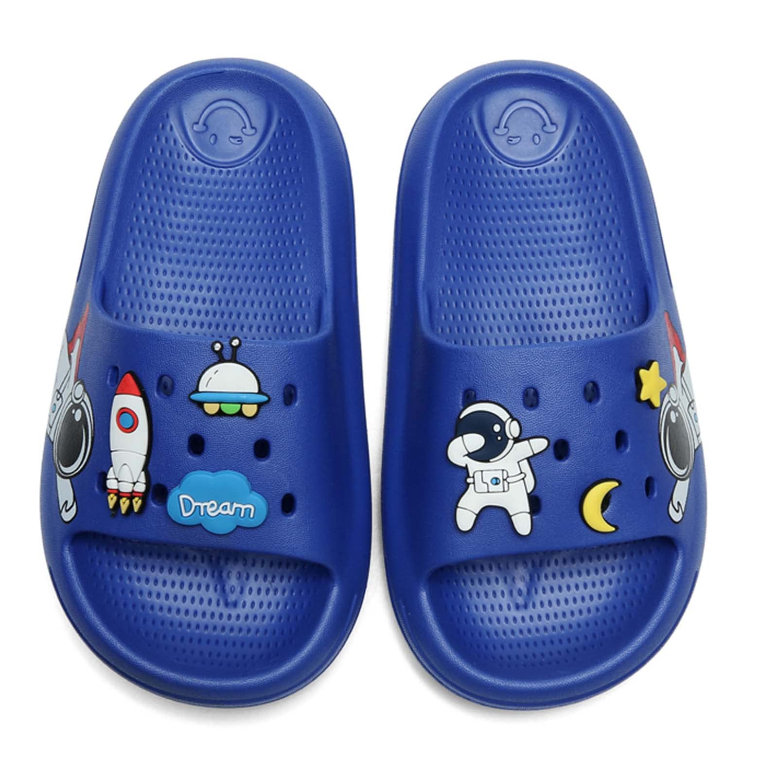 Eliogn Anti-Slip Slide Sandals for Boys & Girls - Ultra Lightweight Pillow Slippers, Waterproof Shower Shoes for Home, Pool & Beach - Perfect Summer Sandals for Kids (Toddler/Little Kid/Big Kid)