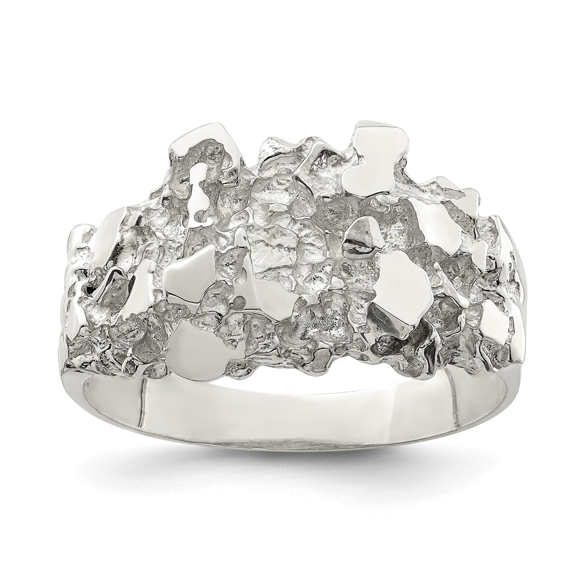 925 Sterling Silver Men's Chunky Nugget Ring - Bold & Stylish Statement Jewelry for Everyday Wear & Special Occasions
