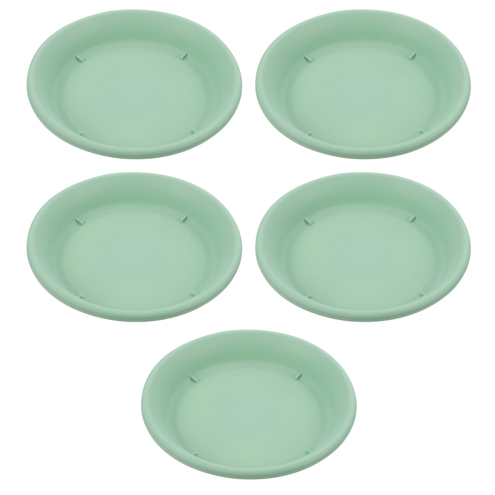 DOITOOL 5-Pack Round Plastic Plant Saucers for Garden Flower Pots - Bonsai Base Trays, Potted Plant Drainage Plates (Green) - Ideal for Indoor & Outdoor Gardening, Bonsai, Succulents, and Houseplants