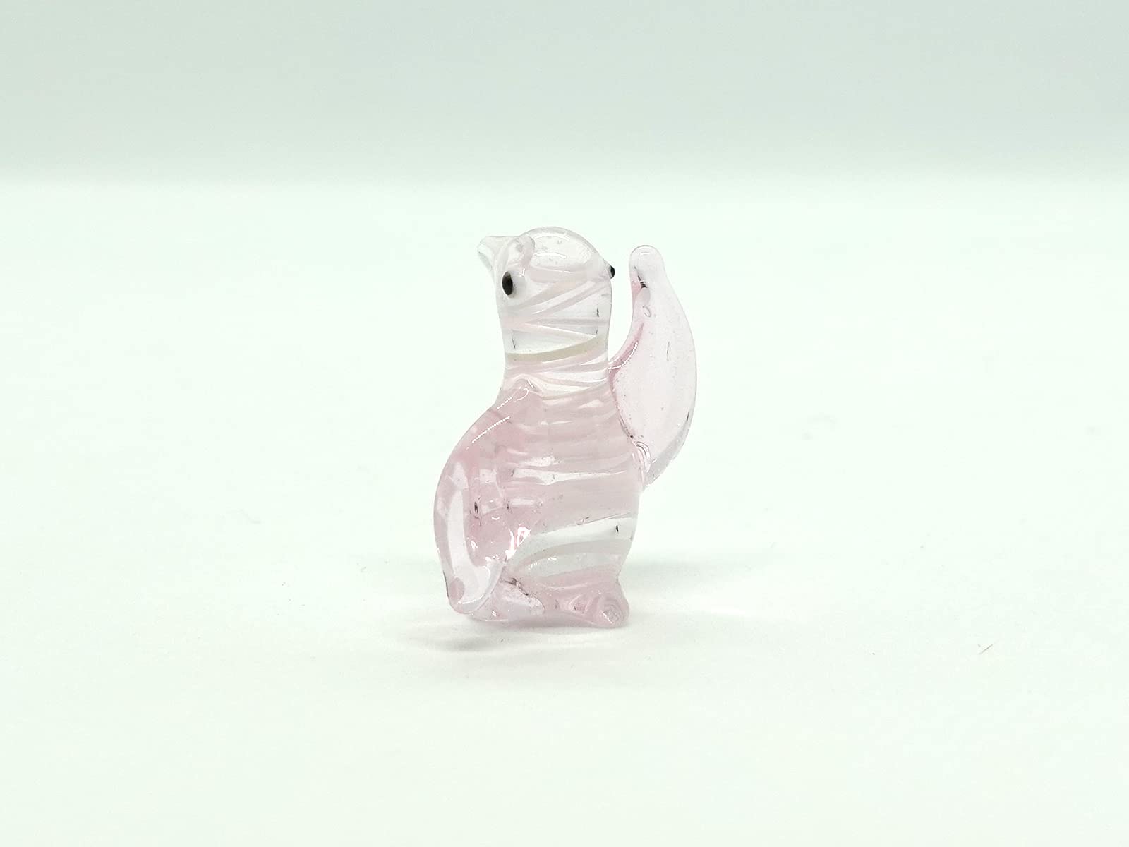 Hand-Blown Glass Penguin Figurine - Tiny Micro Bird Animal Collectible Art Piece, Pink Home Décor Gift for Collectors & Animal Lovers (Perfect for Shelf Displays, Office Decor, Christmas Ornaments)