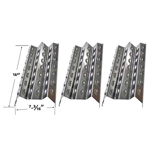 Stainless Steel U Pipe Burner & Heat Shield Replacement Kit for Grill Parts Zone Models 3019LNG, 3019L, 192430 (3-Pack) - Perfect for Outdoor BBQ, Backyard Grilling, and Gas Grill Maintenance