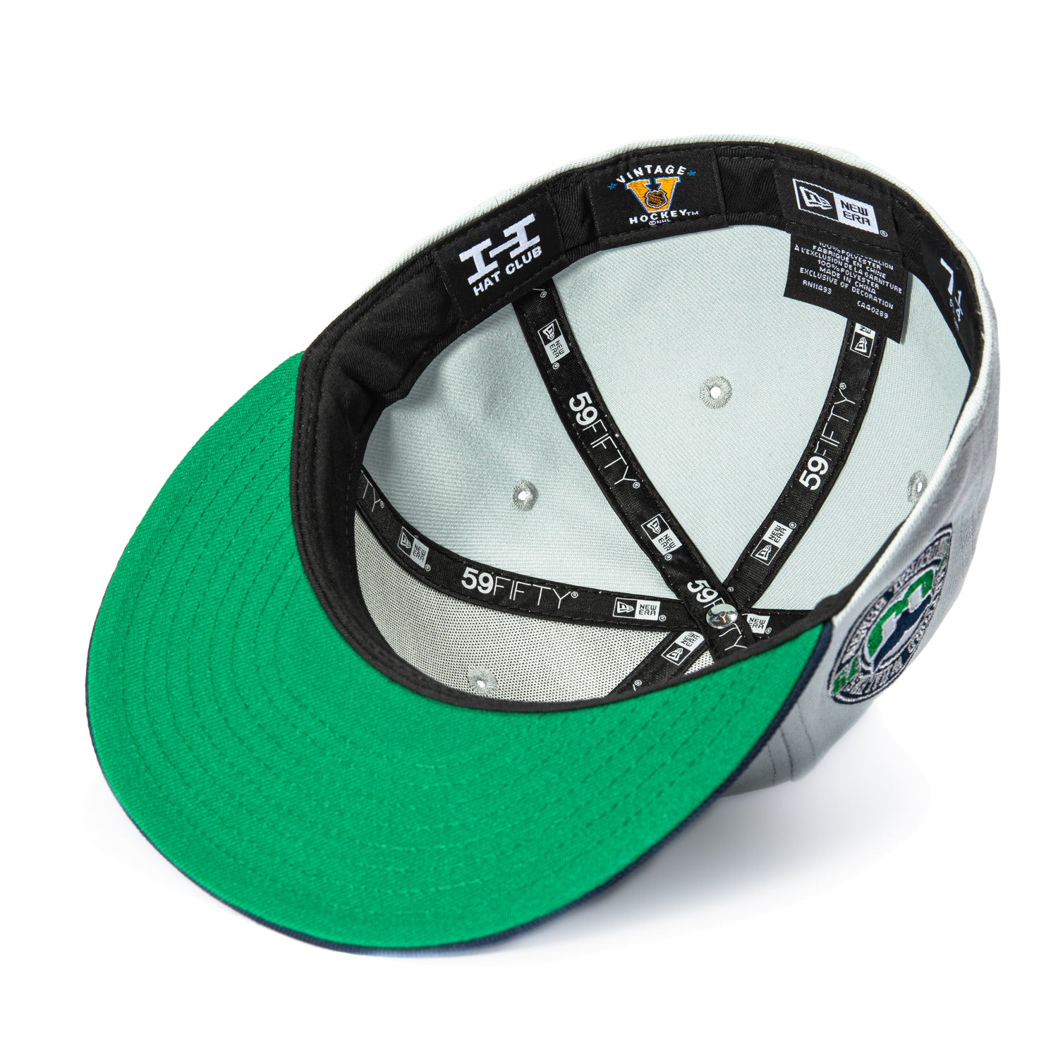 New Era 59Fifty Hartford Whalers Inaugural Patch Snapback Hat - Grey & Navy Blue Adjustable Baseball Cap for Hockey Fans & Sports Collectors - Perfect for Games, Tailgating & Streetwear Fashion