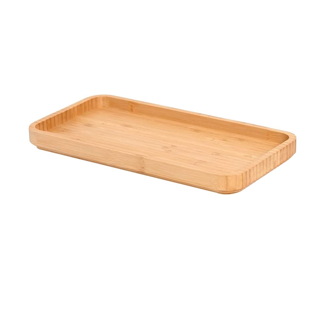 Elegant Bamboo Vanity Tray - Bathroom Counter Organizer for Jewelry, Perfume & Decor - 11.8 x 6 x 0.7 Inch Toilet Tank Top Storage Tray - Perfect for Spa, Master Bath & Guest Room Organization