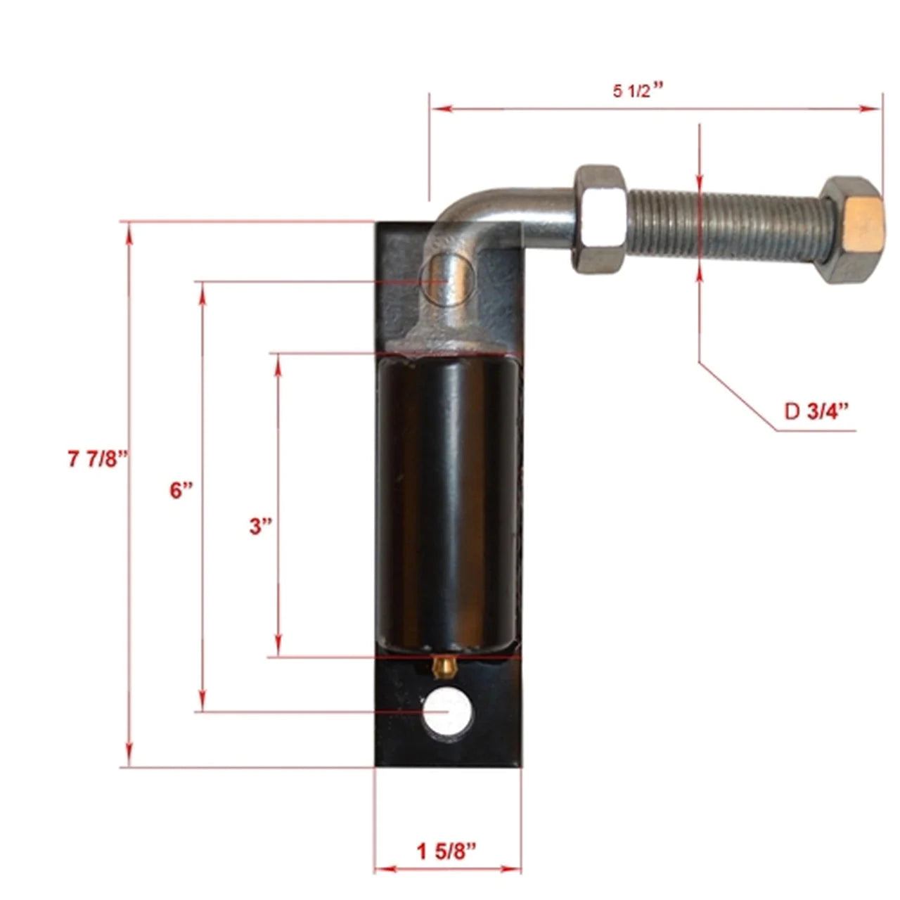 Heavy Duty 3/4 Inch Aleko Hinge J Bolt for Driveway Gates - LM115 - Durable Gate Hardware for Secure Entryways & Fences