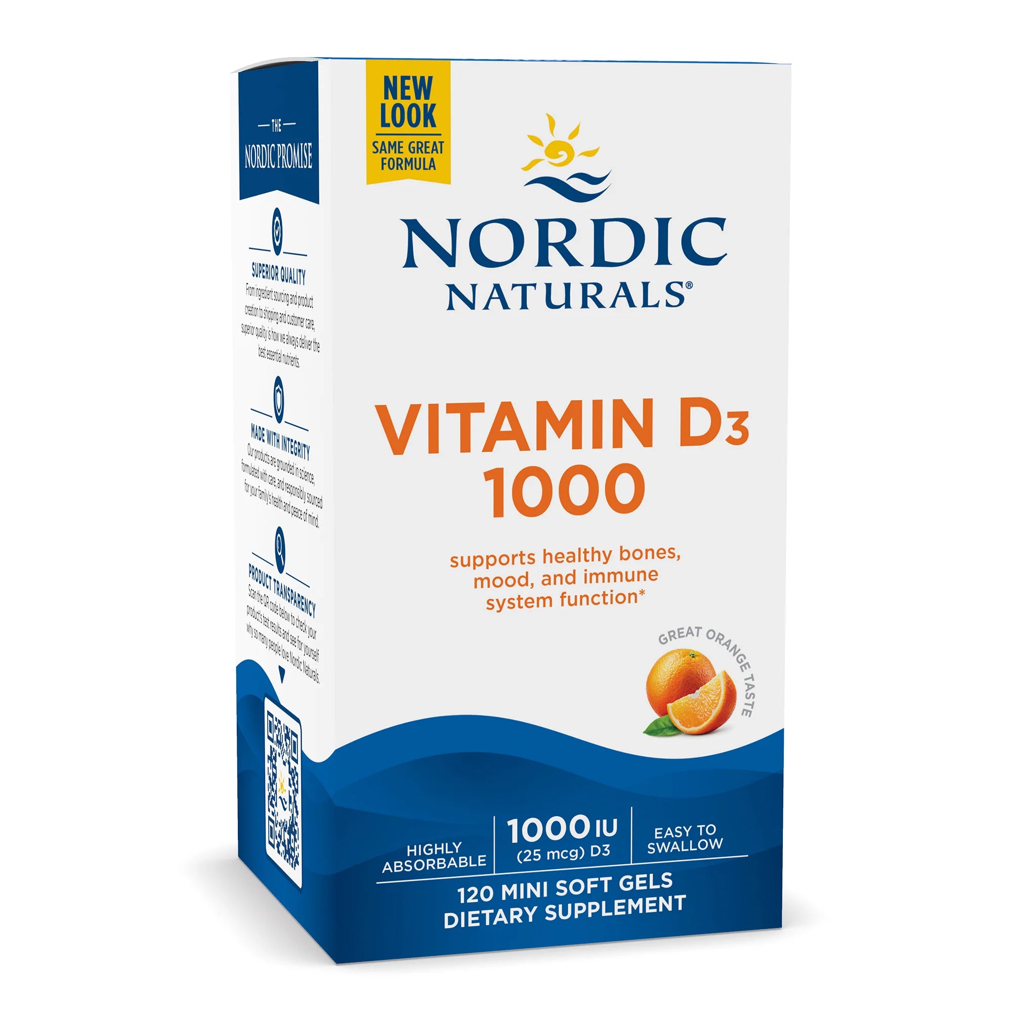 Vitamin D3 1000IU 120 Softgels - Supports Bone Health & Immune System - Daily Supplement for Adults & Seniors - Perfect for Low Sunlight Areas & Winter Months