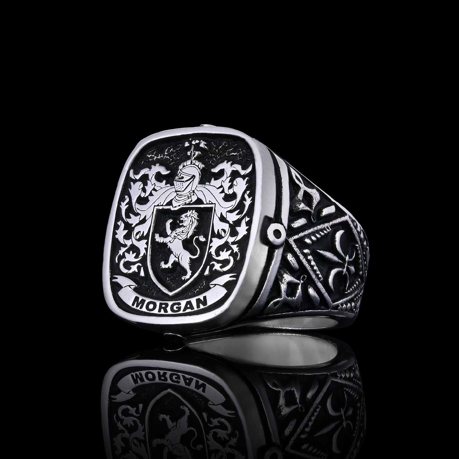 Customized Coat of Arms Family Crest Ring - Personalized Engraved Signet Ring for Men & Women - Unique Celtic Heritage Jewelry Gift for Weddings, Anniversaries & Family Heirlooms
