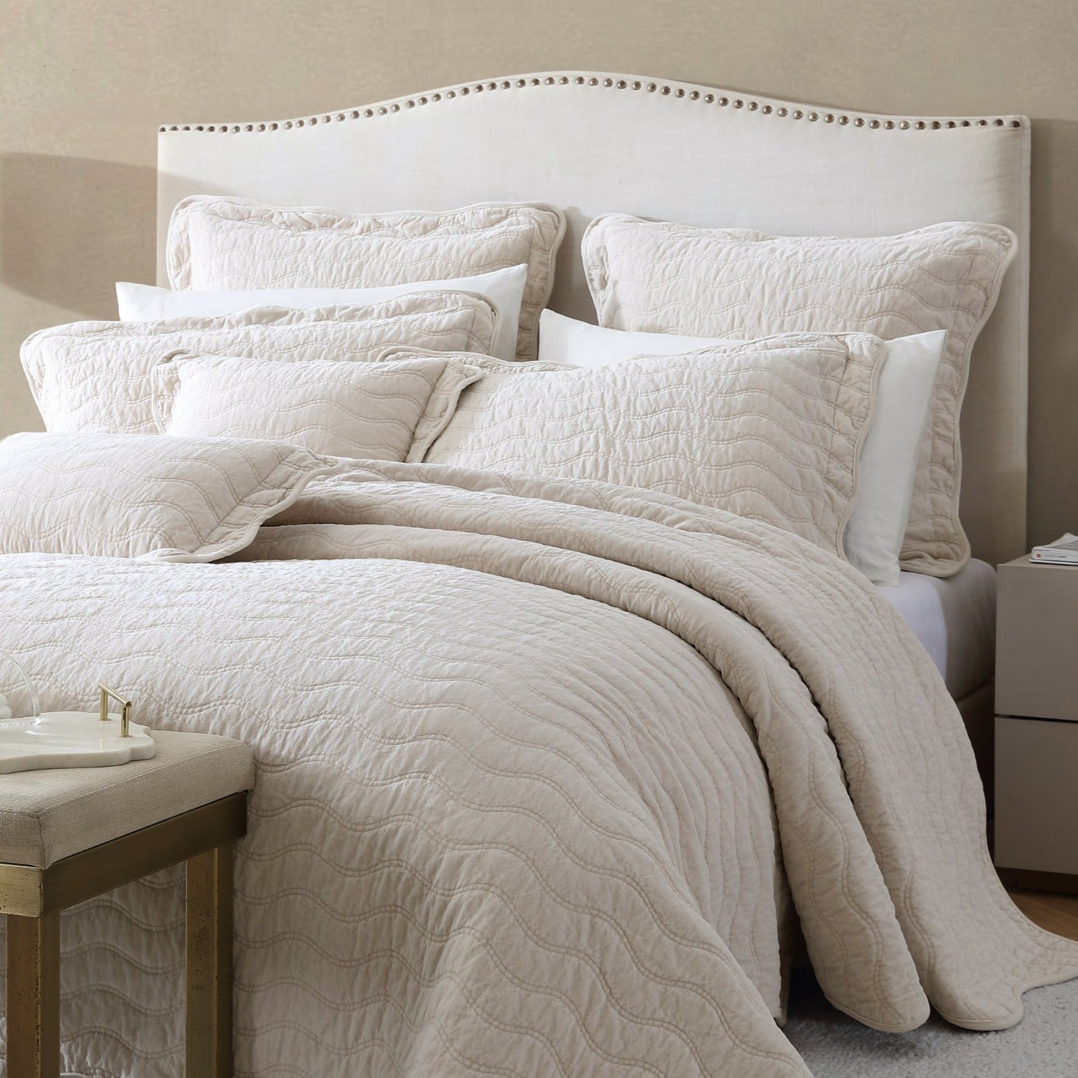 Private Collection Indiana Stone Coverlet - Queen & King Size Bedspread for Cozy Bedroom Decor | Perfect for Guest Rooms, Master Suites & Luxury Hotels