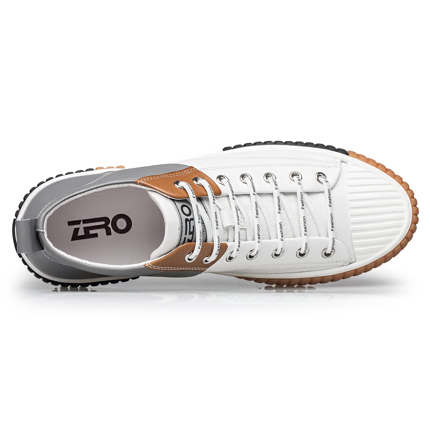 ZRO Men's High Top Sneakers - Genuine Leather Breathable Casual Shoes for Men (Style S05806) | Comfortable Walking & Streetwear Fashion Sneakers for Daily Wear