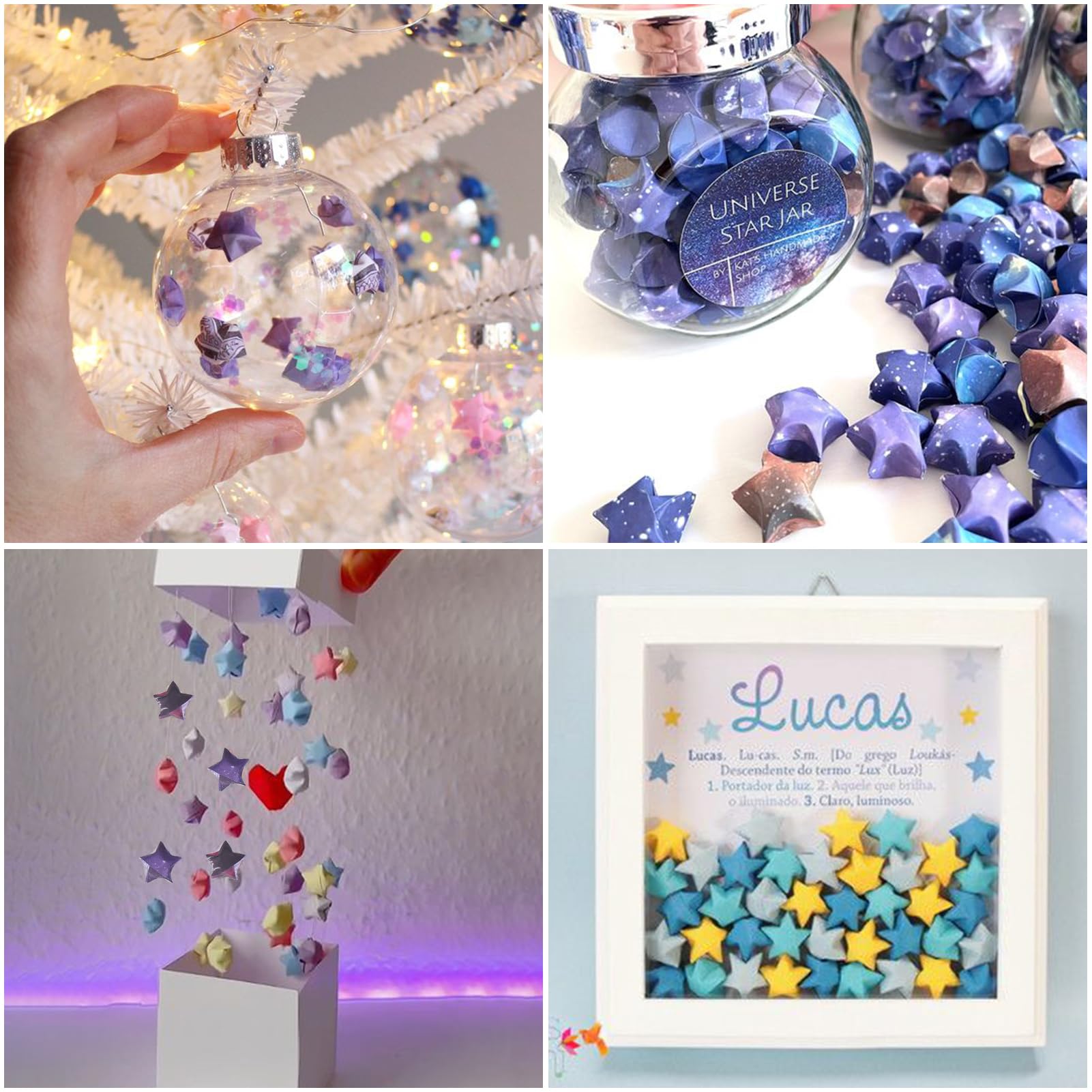 1080PCS Mity Rain Origami Star Paper Strips - 8 Styles Constellation Printed DIY Lucky Star Strips for Stress Relief, Hands-on Crafts, Home Decor & Party Supplies | Perfect for DIY Gifts, Scrapbooking & Relaxation Activities