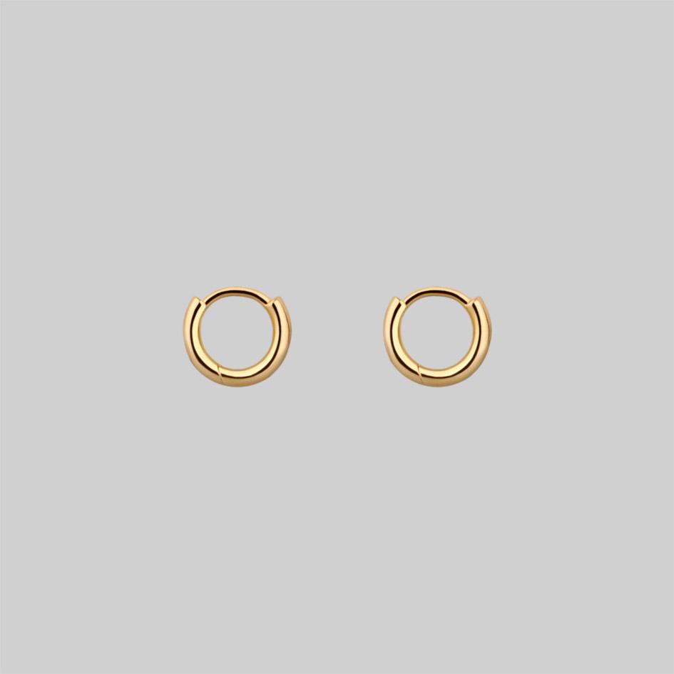 10mm Simple Gold Clicker Hoop Earrings for Women - Minimalist Everyday Jewelry for Work, Party & Casual Outfits