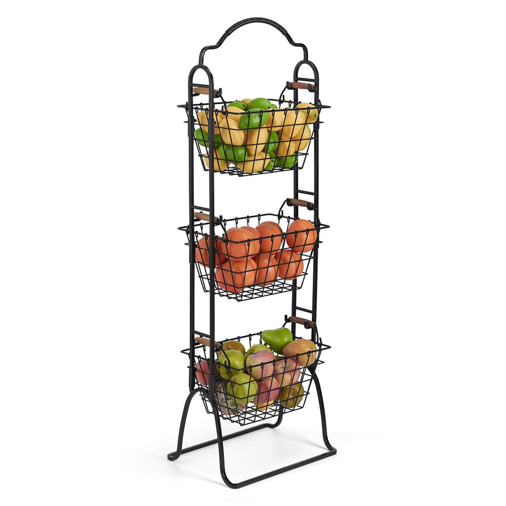 3-Tier Adjustable Standing Storage Rack - Space Saving Organizer for Kitchen, Bathroom & Office - Heavy Duty Metal Shelving Unit for Home Organization
