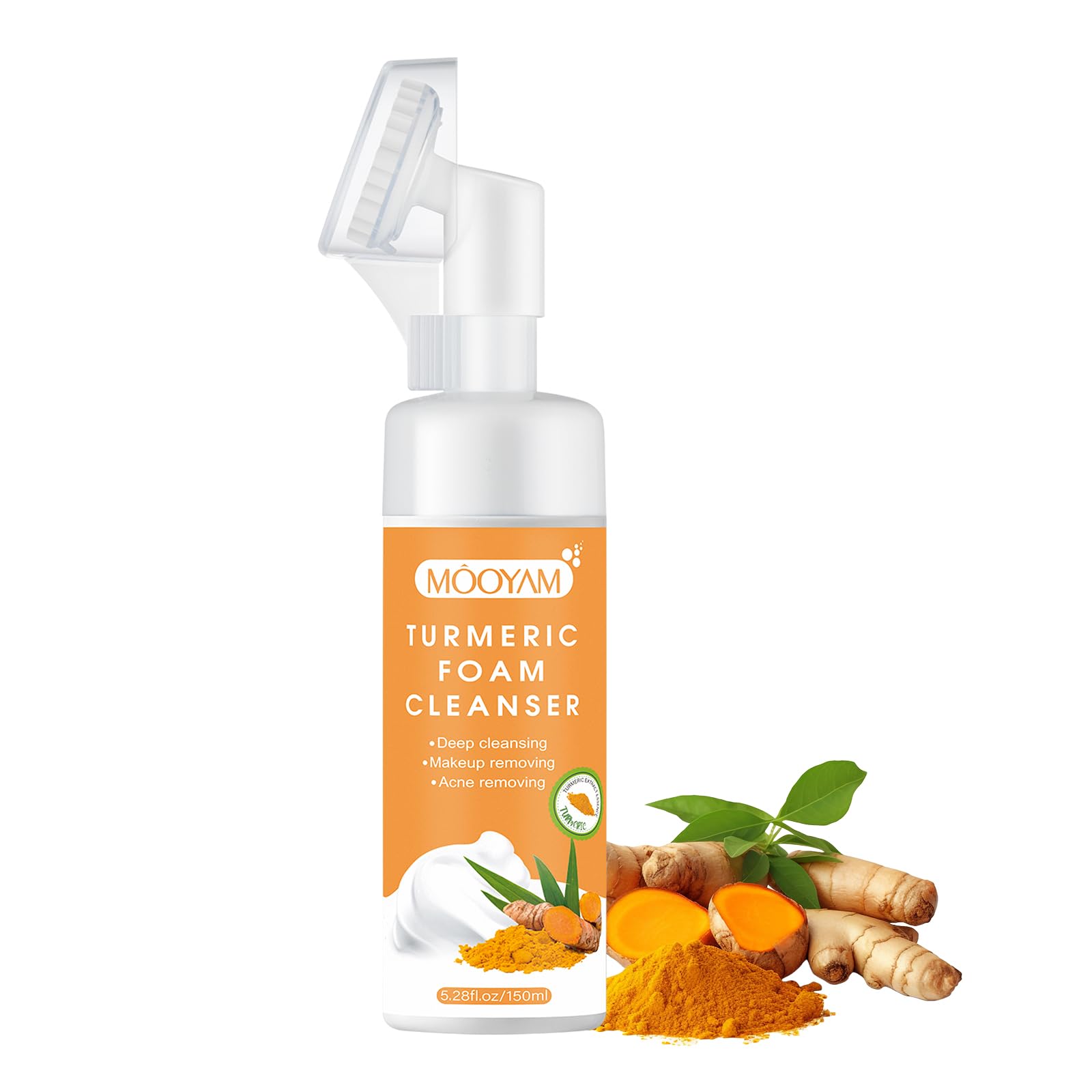Turmeric Foaming Facial Cleanser - Deep Cleansing Face Wash for All Skin Types | Brightening & Acne Treatment | Perfect for Morning & Night Skincare Routine