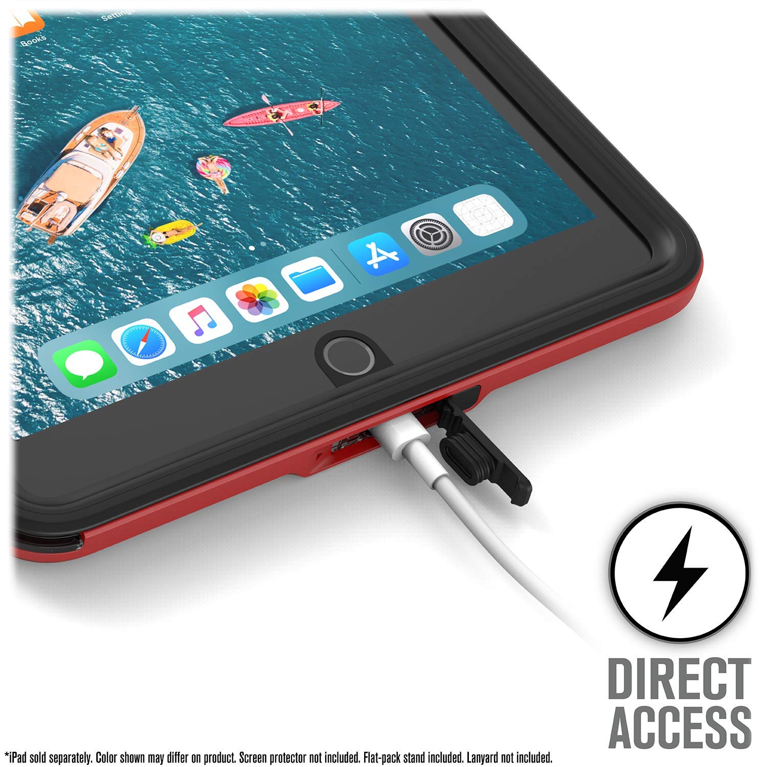 **Catalyst Waterproof Case for iPad 10.2 (9th/8th/7th Gen) – 6.6ft Waterproof, 4ft Drop Proof, Full Body Protection – Built-in Kickstand & Screen Protector – Flame Red – Perfect for Outdoor, Beach & Adventure Use**