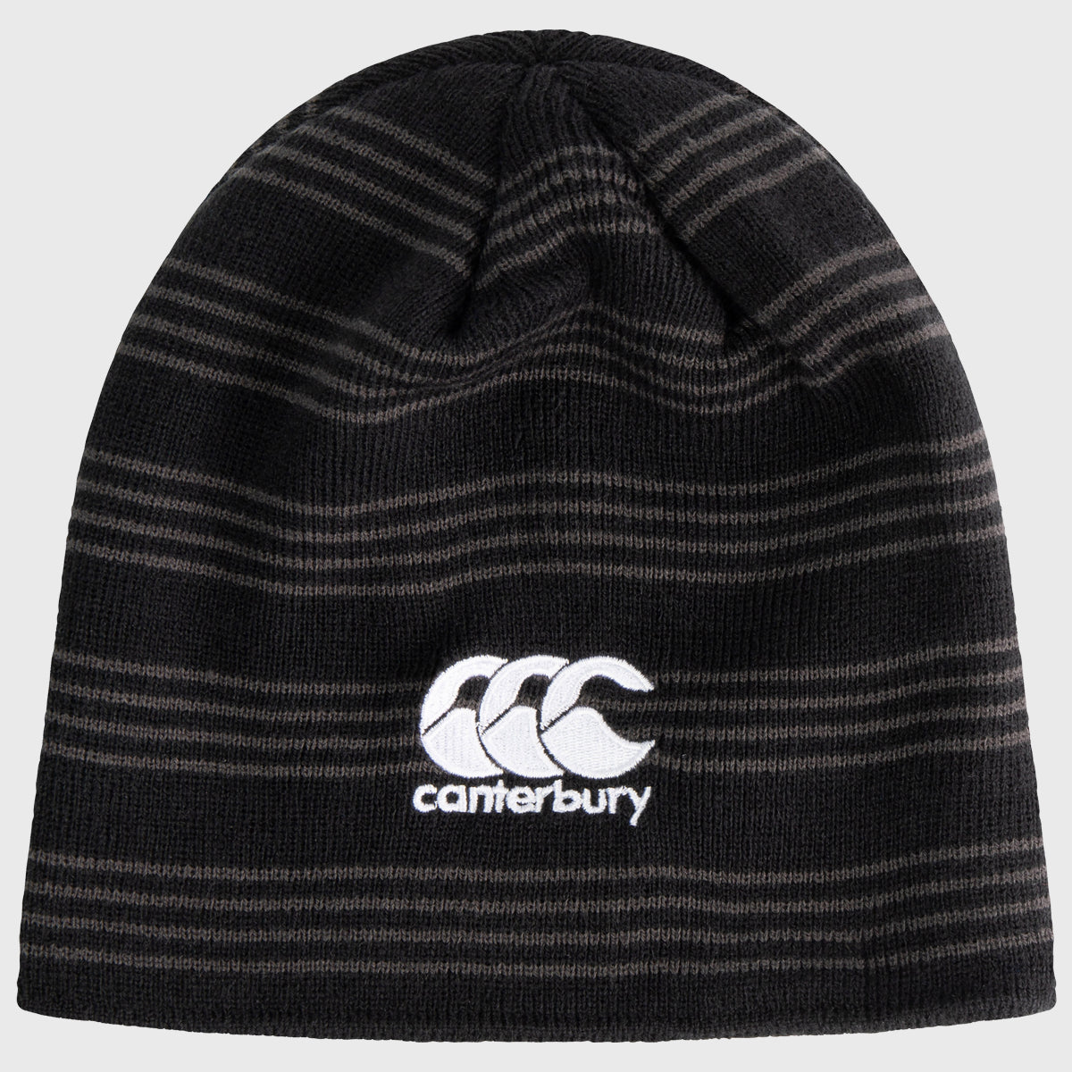 Canterbury Stripe Beanie Hat for Men & Women - Soft Winter Knit Skull Cap - Black Warm Hat for Cold Weather - Perfect for Outdoor Activities, Skiing, and Casual Wear