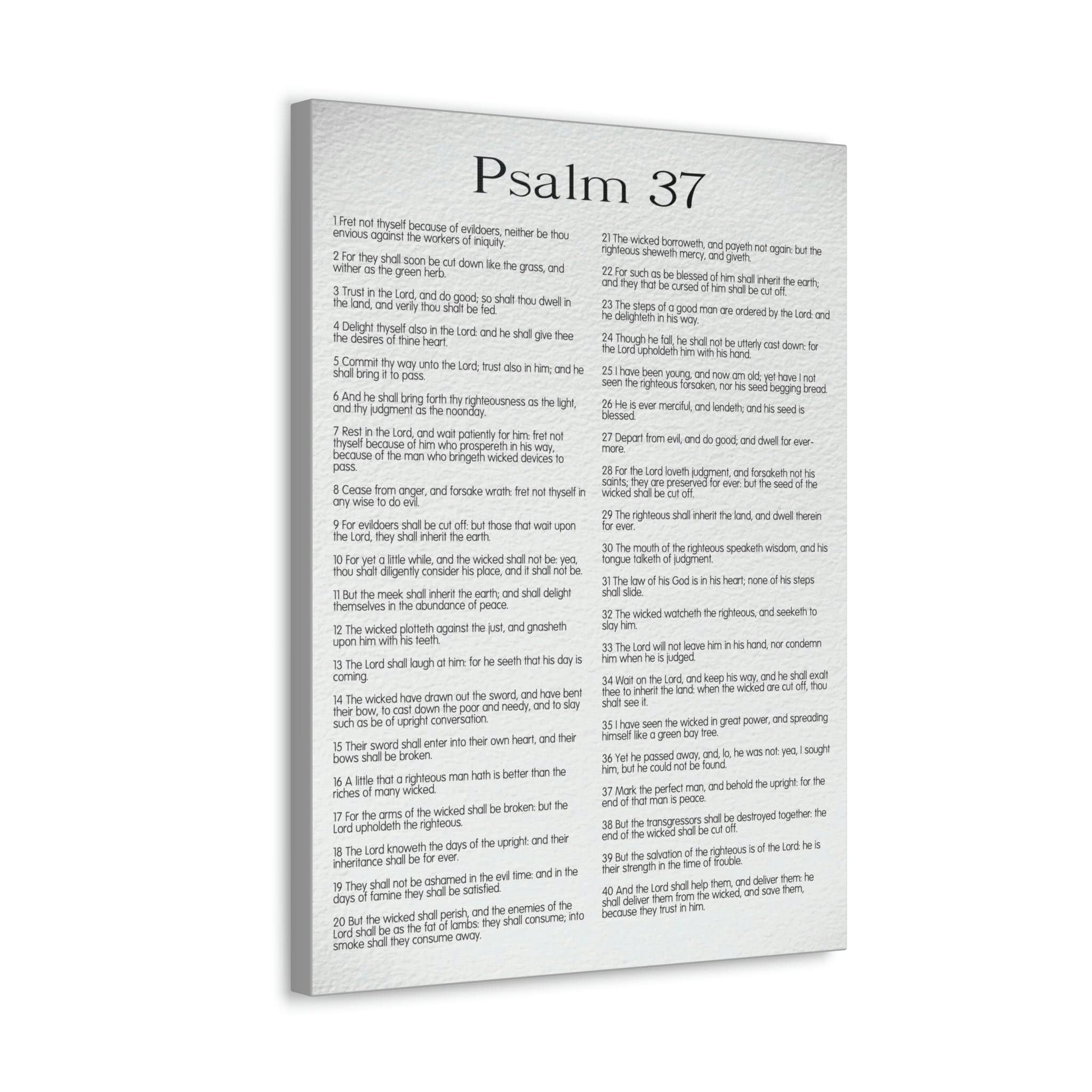 Bible Verse Canvas Art - Psalm 37 Delighting in His Righteousness - Christian Home Decor & Religious Gift for Weddings, Baptisms & Church Wall Decor