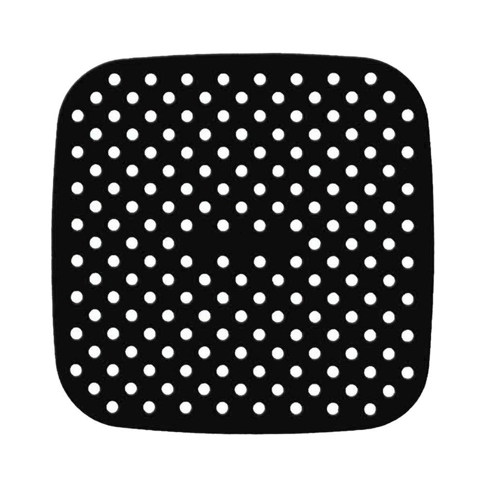 TBEONE 8.5 Inch Silicone Air Fryer Liners - Reusable Non-Stick Basket Mats for Air Fryers (Black) - Perfect for Easy Cooking & Cleanup in Philips, Ninja, Cosori Air Fryers