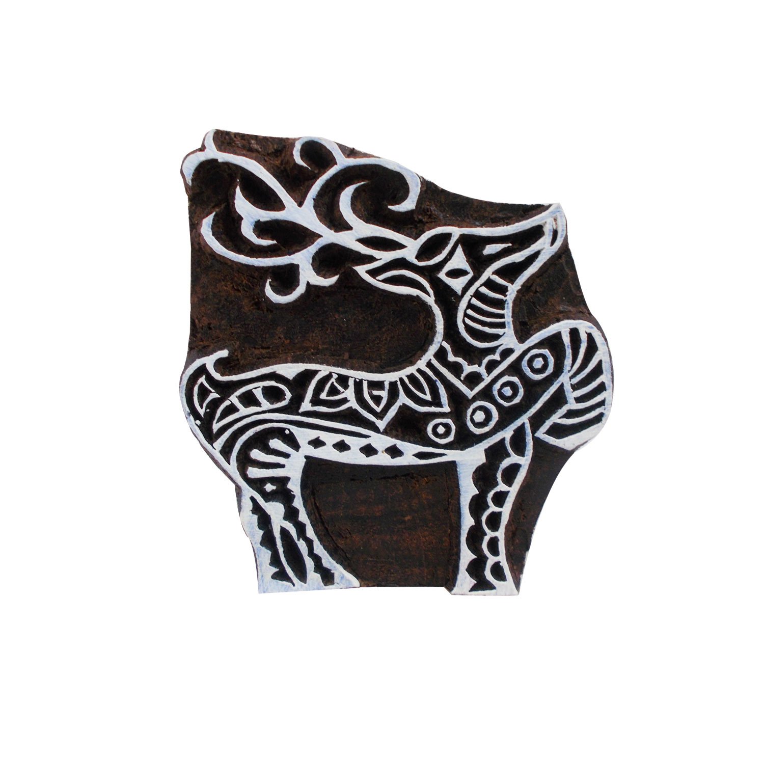 Handcarved Wooden Printing Blocks - Set of 3 (Frog, Moon Star & Deer) for Textile Stamping, Scrapbooking, Clay Art & Henna Tattoos - DIY Craft Stamps for Fabric, Paper & Skin - Perfect for Artists, Crafters & DIY Enthusiasts