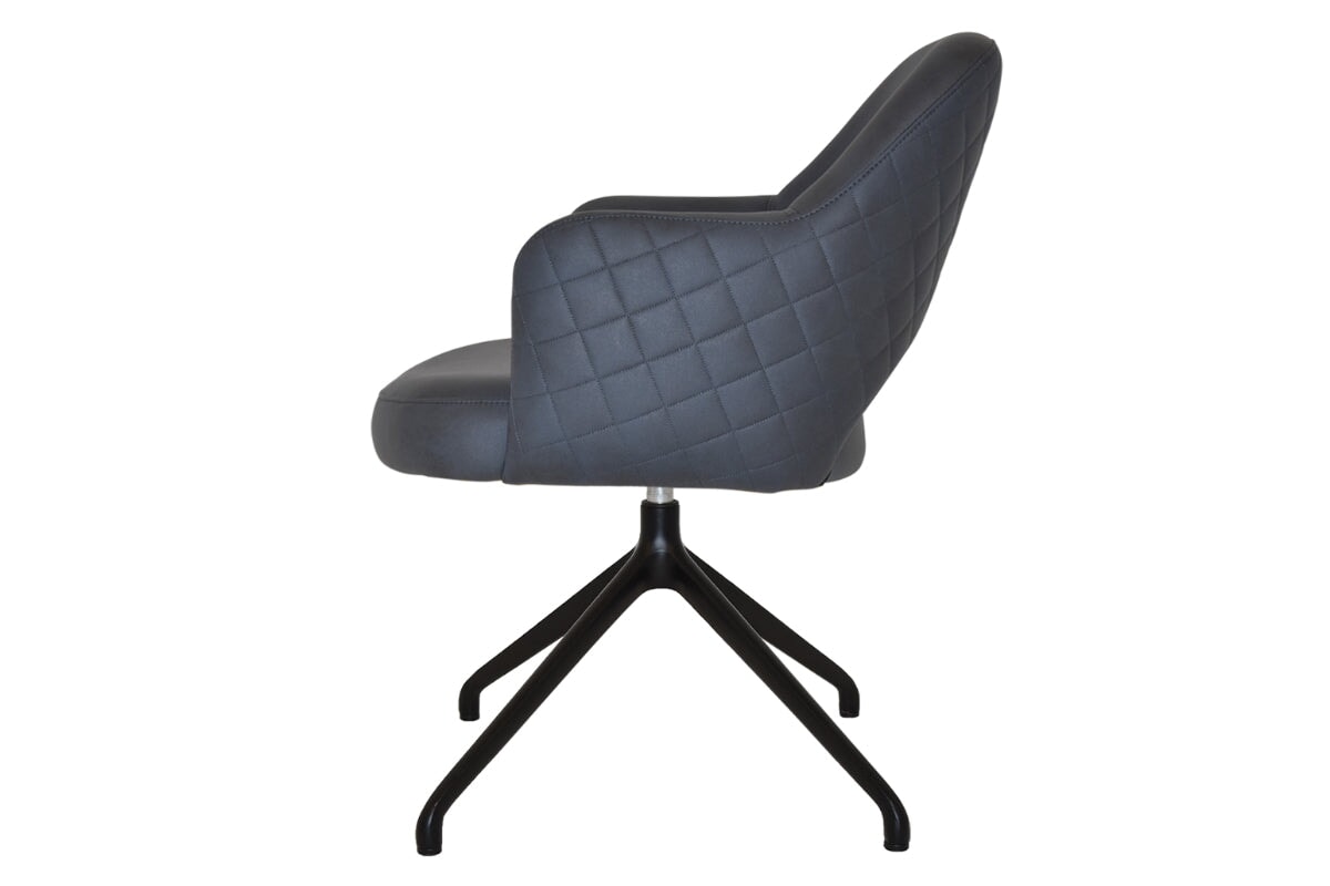 EZ Hospitality Cairo Indoor Armchair with Metal Base - Black Trestle Style for Living Room, Office, or Waiting Area