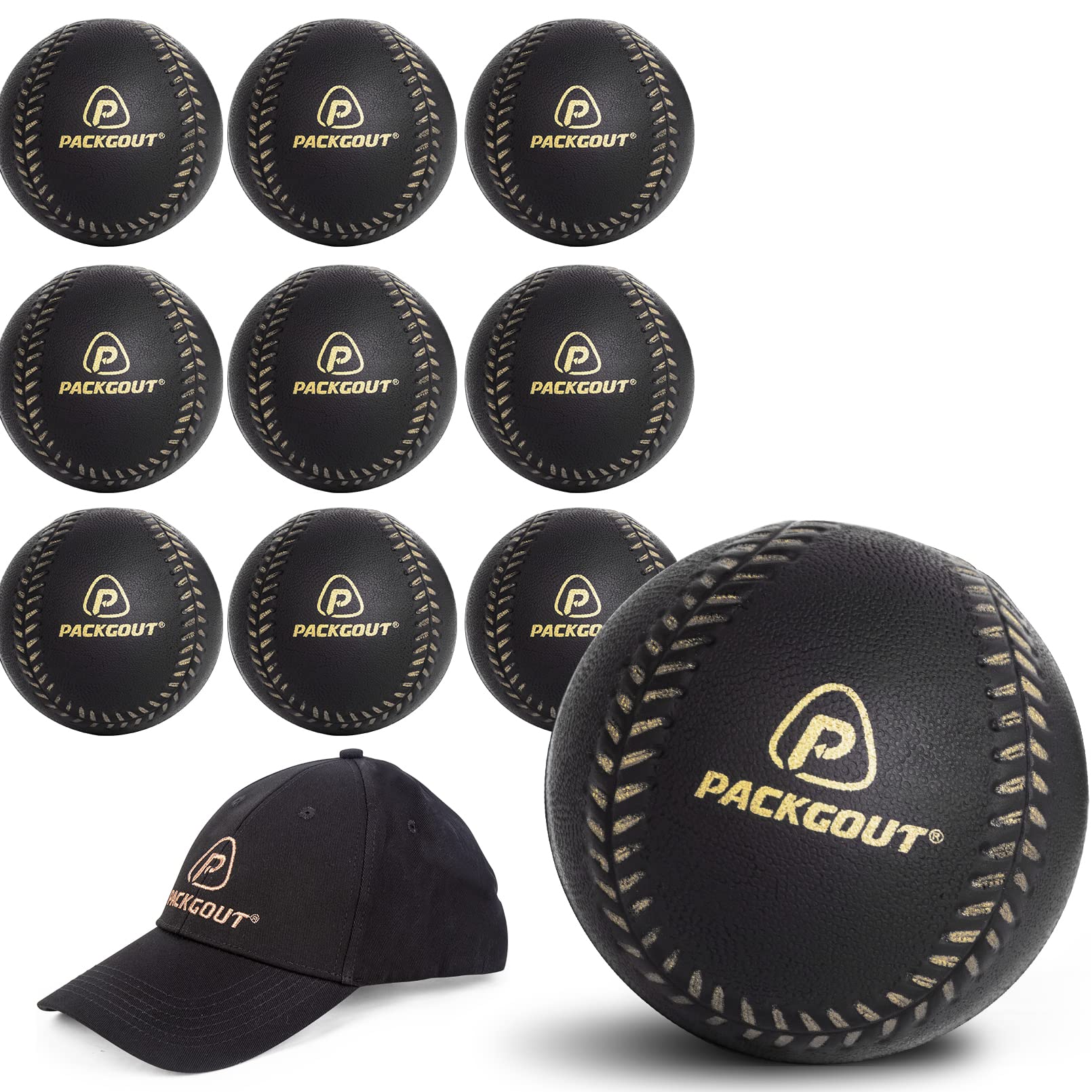 **PACKGOUT Soft Foam Baseballs for Kids & Teens - 10PCS Training Balls Set with Beige Cap (Red, Blue, Yellow, Green, Black) - Perfect for Backyard Practice, Indoor Games & Youth Baseball Training**