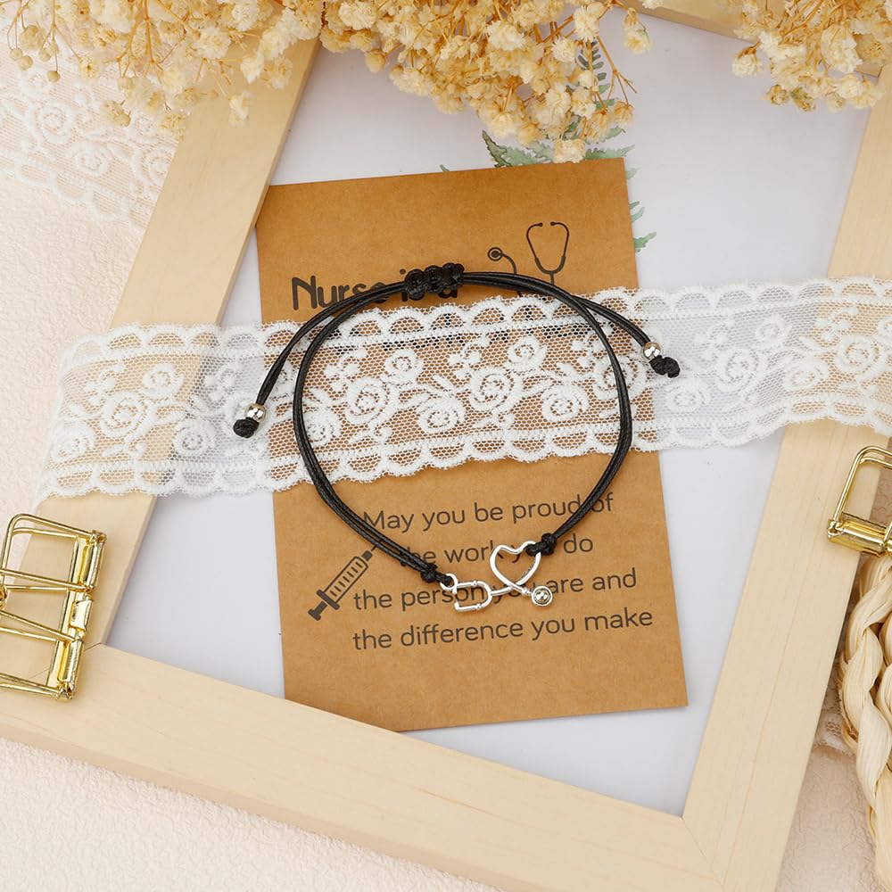 **Nurse Appreciation Bracelet - Engraved Gift for Nurses Week, Graduation, Christmas & Valentine's Day - Perfect for Healthcare Workers, Students & Special Occasions**