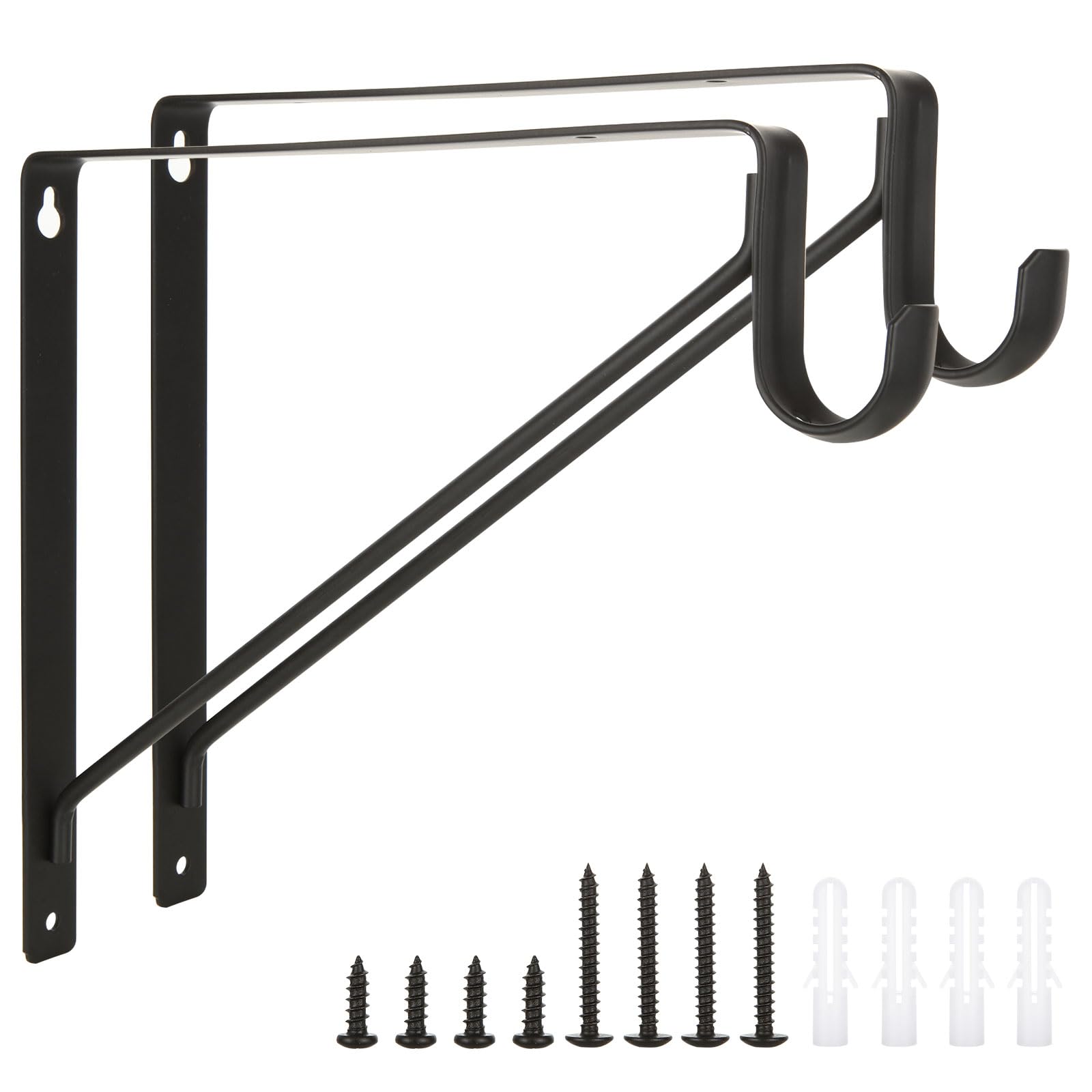 4 Pack Heavy Duty Closet Rod Brackets - 11