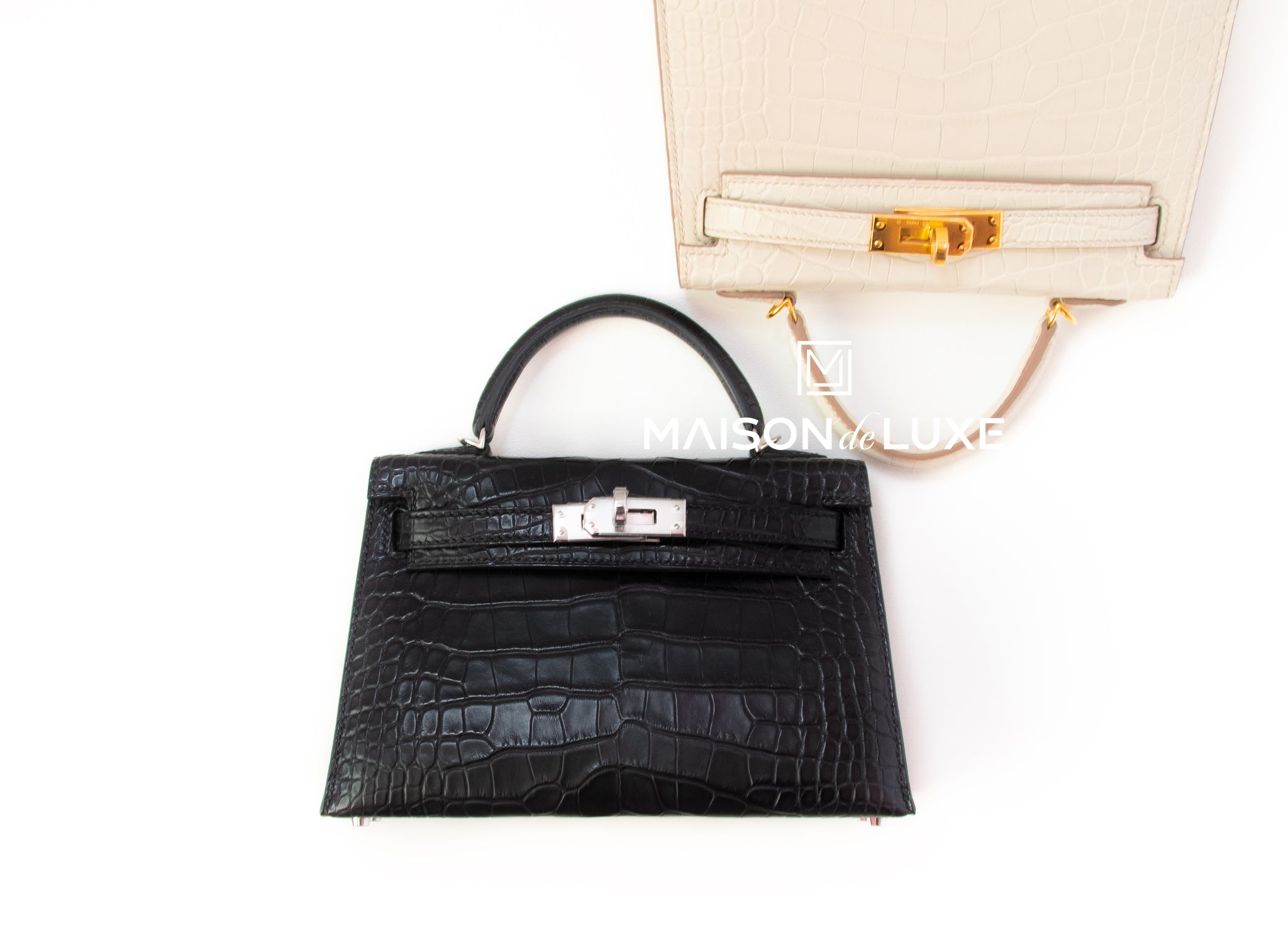 Hermes Mini Kelly II 20 Black HSS Matte Alligator Handbag - Luxury Designer Crossbody Bag for Women | Perfect for Parties, Date Nights & Special Occasions