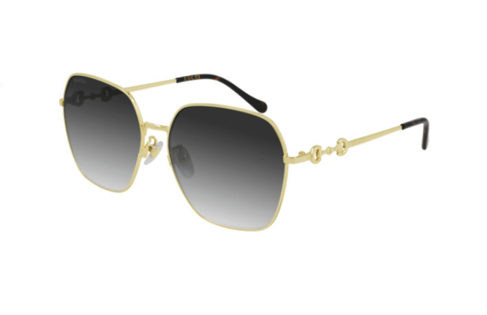 Gucci GG 0882SA 001 Gold/Gray Gradient Oversized Women's Sunglasses - Luxury Fashion Sunglasses for Women, UV Protection, Trendy Oversized Frame - Perfect for Beach, Driving & Summer Outfits