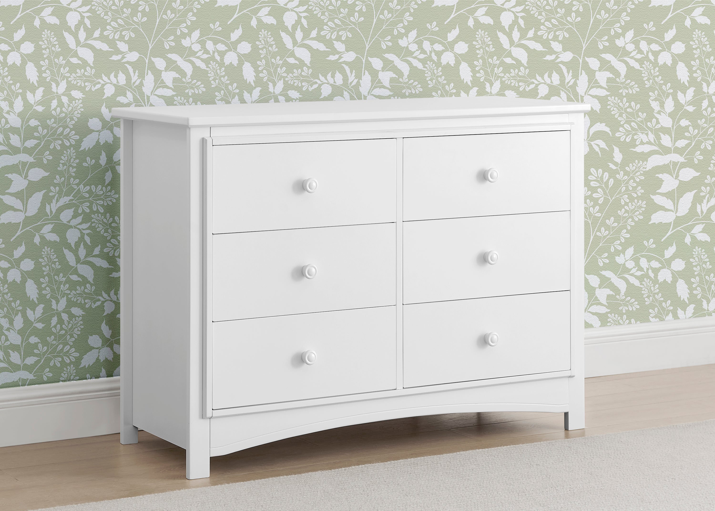 Perry 6 Drawer Dresser with Interlocking Drawers - Sturdy Wooden Bedroom Furniture for Closet Organization & Home Storage