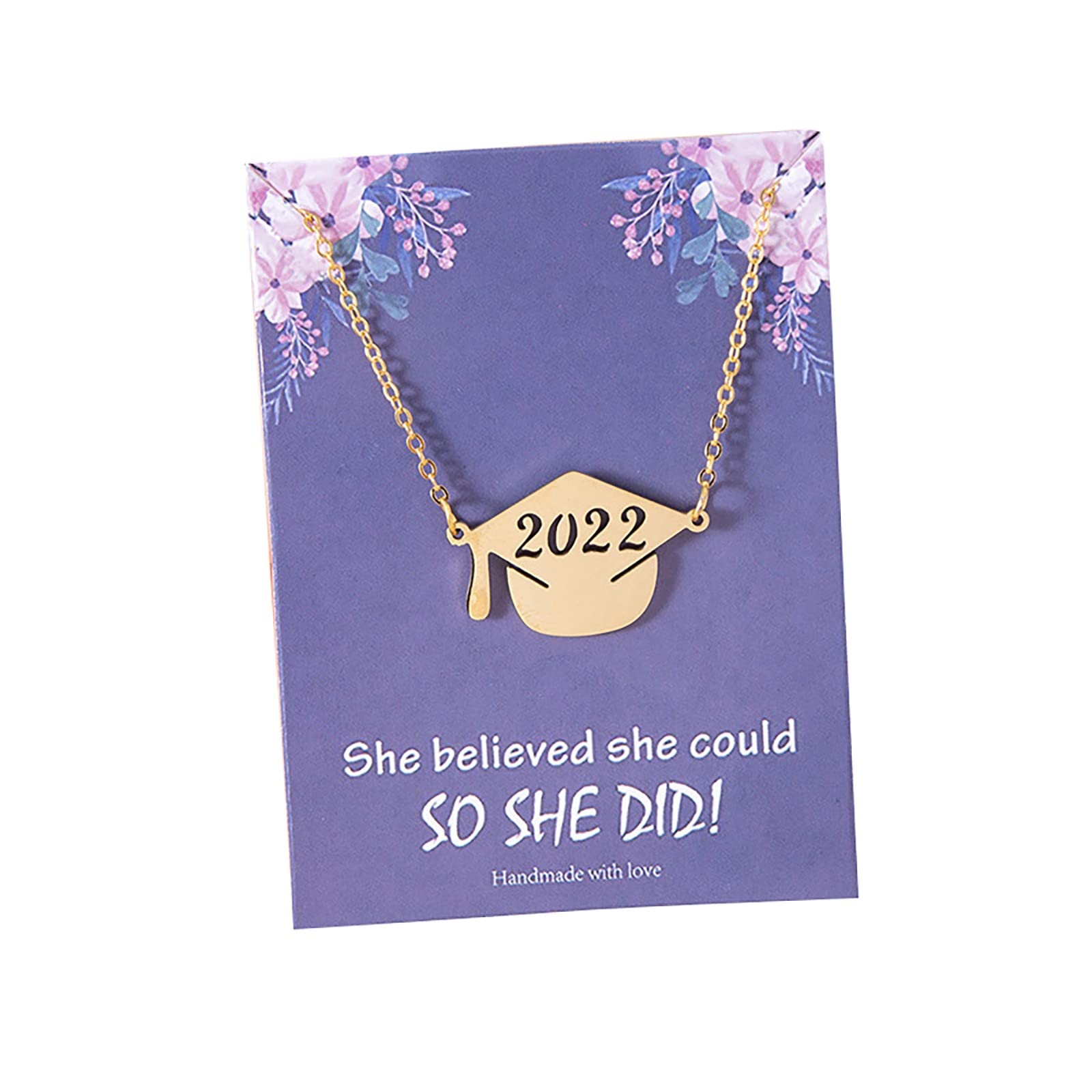 2022 Graduation Necklace - Elegant Graduation Gift for Her, Blessing Keepsake - Perfect for Commencement Ceremony & Graduation Party